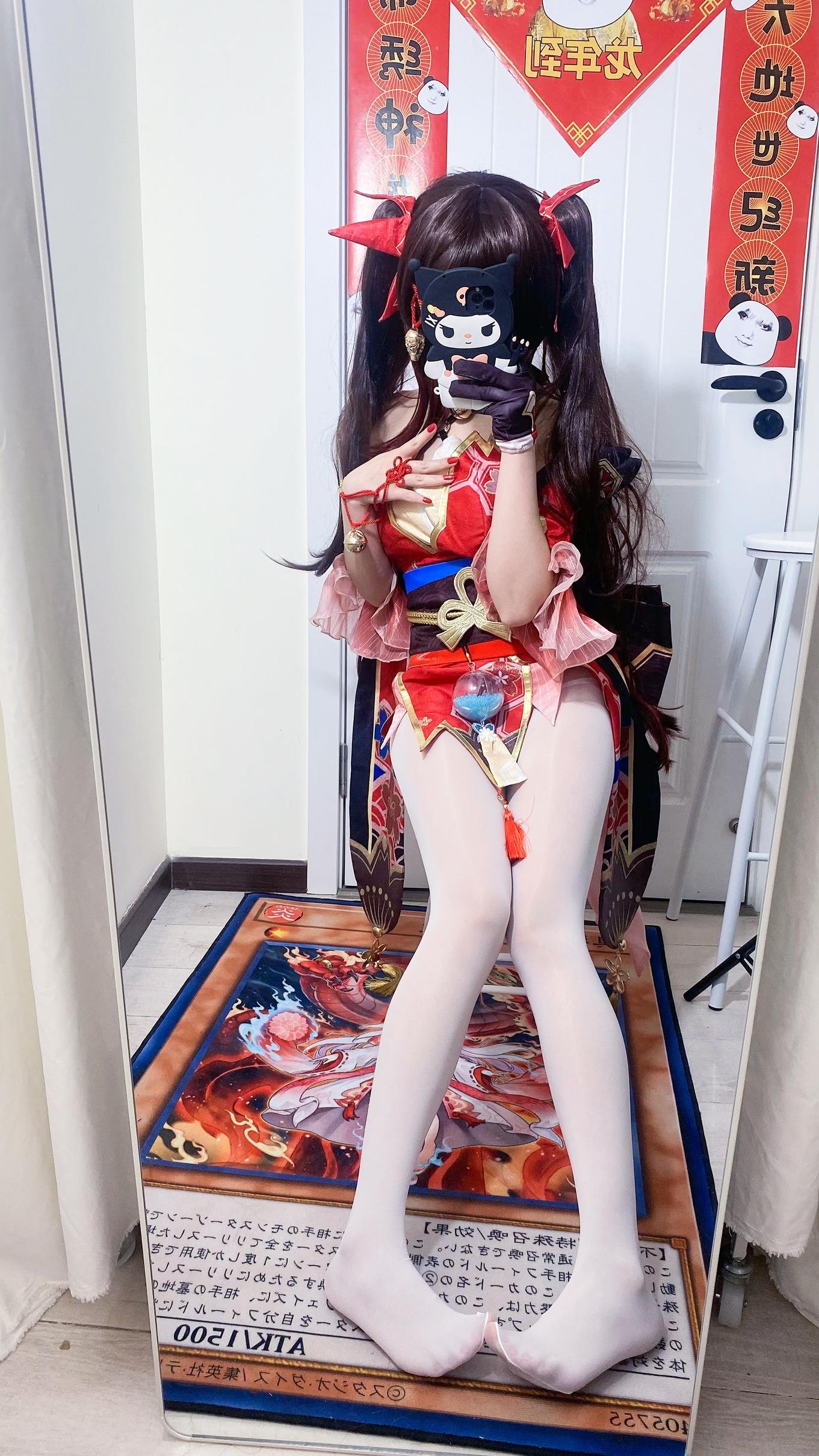 [cosplay] 白栎Shirly - 崩坏星穹铁道 花火：黑白丝袜美腿足控还原 53P3V