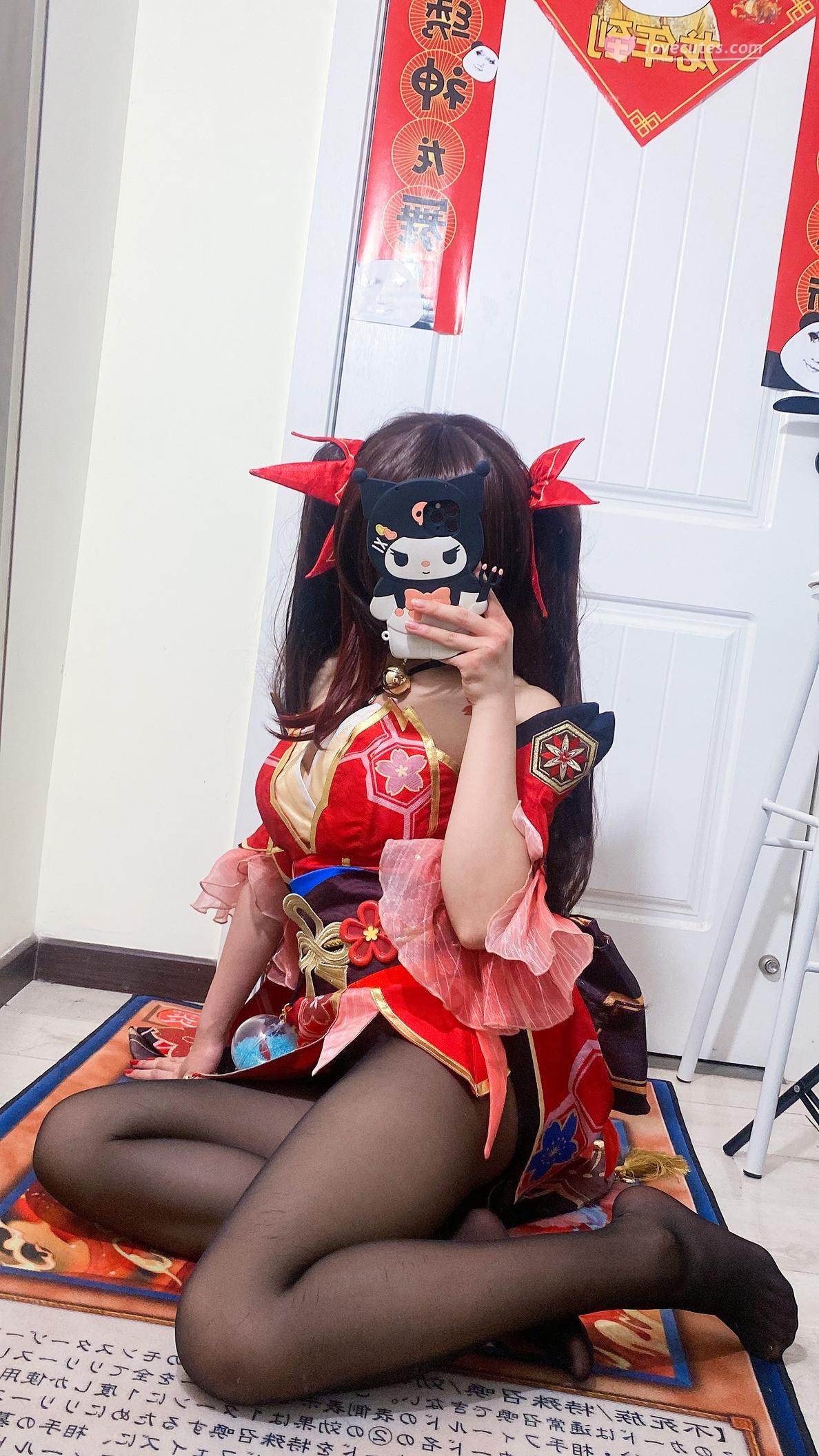 [cosplay] 白栎Shirly - 崩坏星穹铁道 花火：黑白丝袜美腿足控还原 53P3V