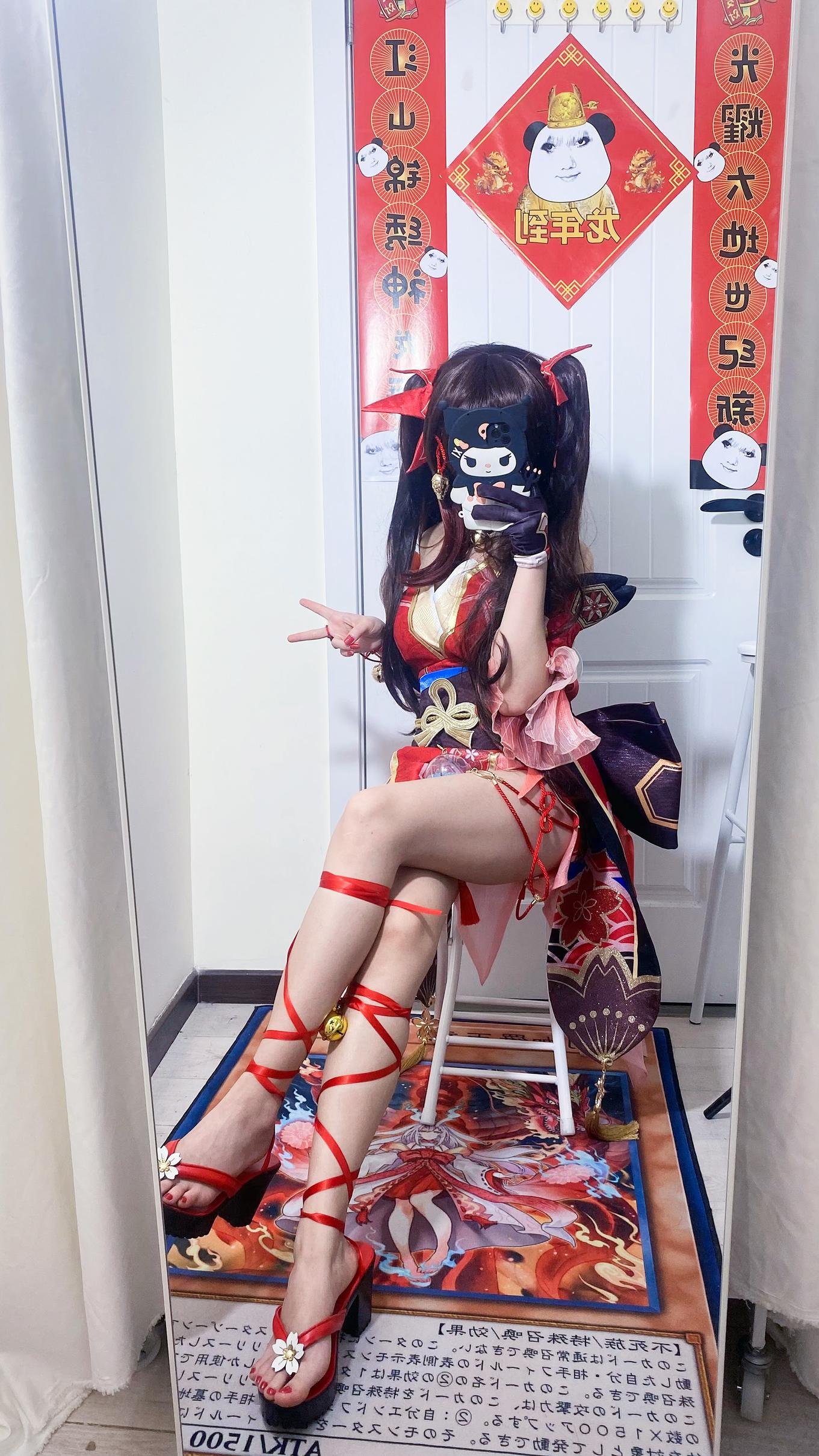 [cosplay] 白栎Shirly - 崩坏星穹铁道 花火：黑白丝袜美腿足控还原 53P3V