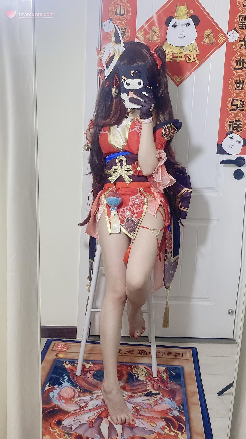 [cosplay] 白栎Shirly - 崩坏星穹铁道 花火：黑白丝袜美腿足控还原 53P3V