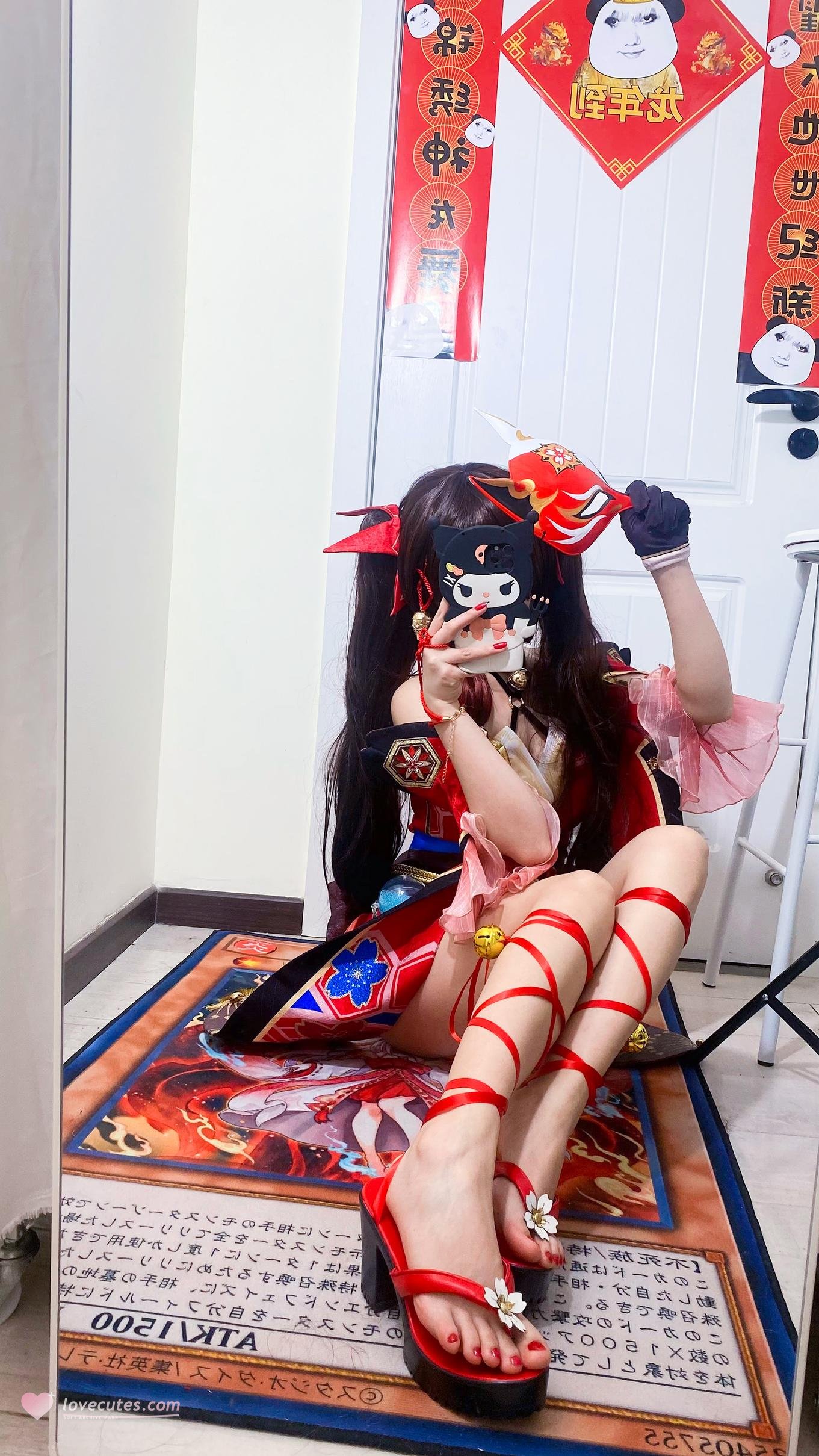 [cosplay] 白栎Shirly - 崩坏星穹铁道 花火：黑白丝袜美腿足控还原 53P3V