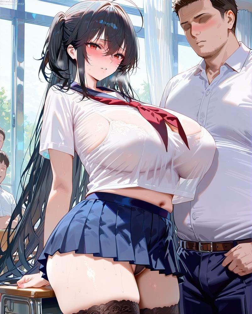 AI Generated Anime Girl - Azur Lane Da Feng: Black Stockings Bodysuit Reveal 87P