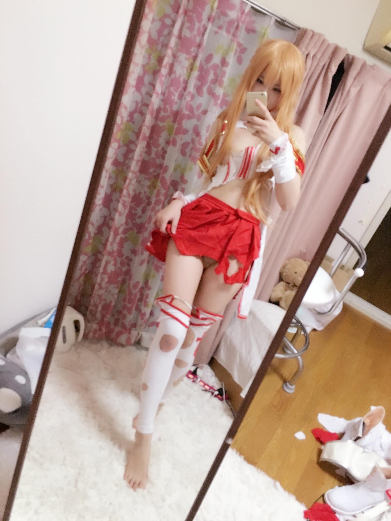 【コスプレ】習呆呆 - 刀剣神域 アスナ：白赤戦衣の大胆再現 34P2V