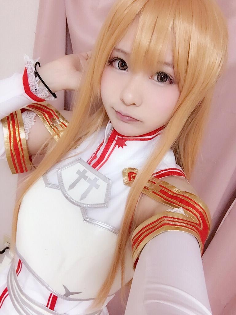 【コスプレ】習呆呆 - 刀剣神域 アスナ：白赤戦衣の大胆再現 34P2V
