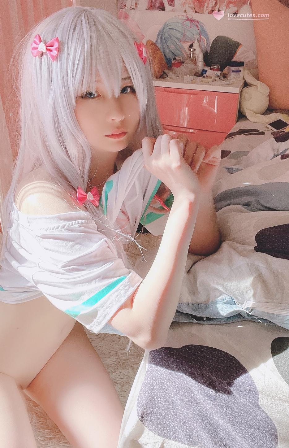 【Cosplay】習呆呆 - 和泉紗霧：粉色睡衣露點大尺度還原 64P1V
