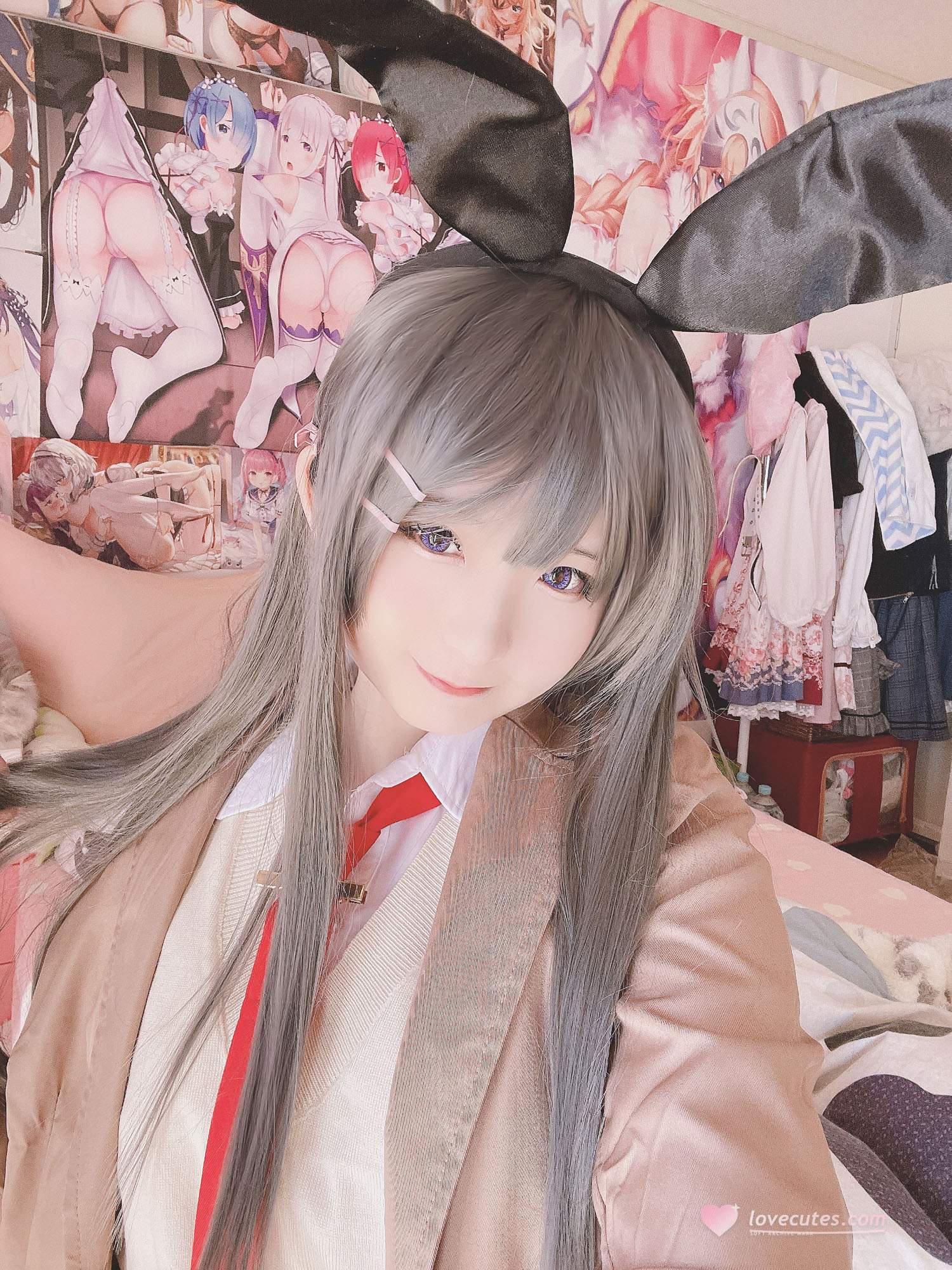 [cosplay] 习呆呆 - 樱岛麻衣：兔女郎黑丝露点大尺度还原 27P1V