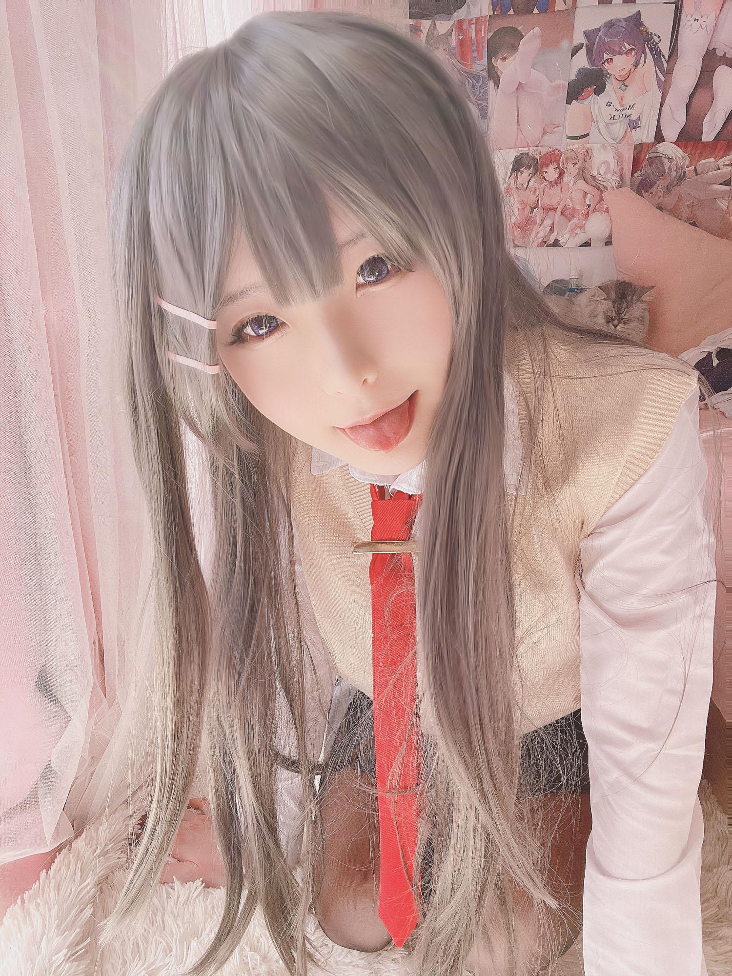 [คอสเพลย์] 习呆呆 - ซากุระจิ มะอิ: สาวกระต่ายใส่ถุงน่องดำสุดเซ็กซี่ 27P1V