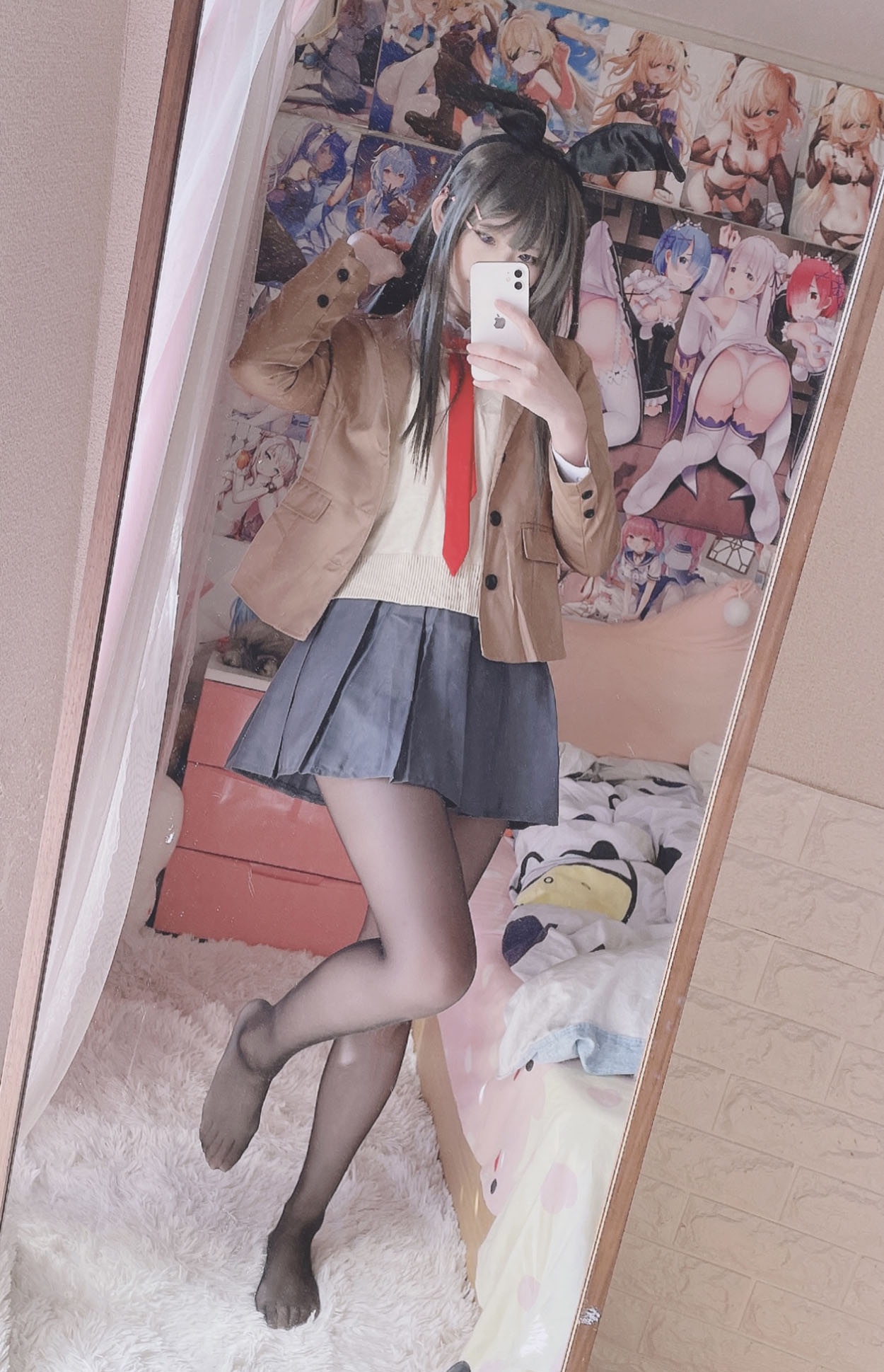 [cosplay] 习呆呆 - 樱岛麻衣：兔女郎黑丝露点大尺度还原 27P1V