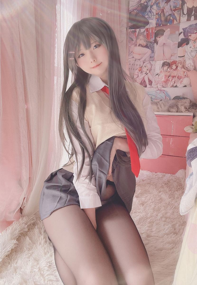 '[cosplay] H习呆呆 - Sakura Mai: Bunny Girl Đen Mỏng Hở Điểm 27P1V'