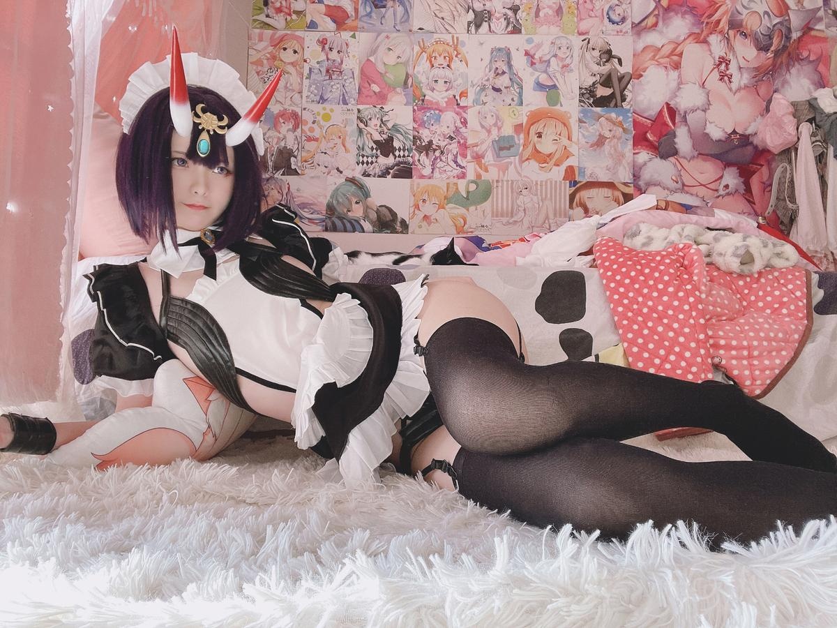 [cosplay] 习呆呆 - 酒吞童子：鬼角黑丝开档大尺度还原 47P2V