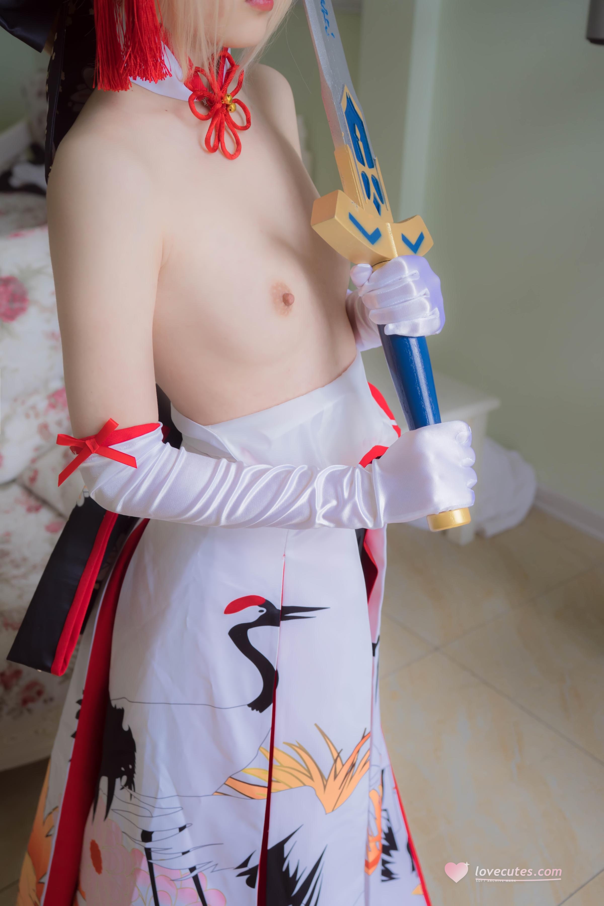 [คอสเพลย์] สาวน้อยภาพยนตร์ - Fate Saber ชุดกี่เพ้าเงือก: การจำลองตัวละครขนาดใหญ่ 75P