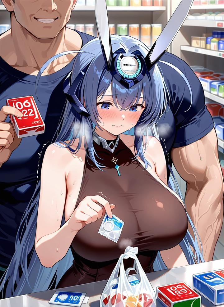 Azur Lane AI girls 碧蓝航线 新泽西：紧身衣湿身露点 Gallery 52P