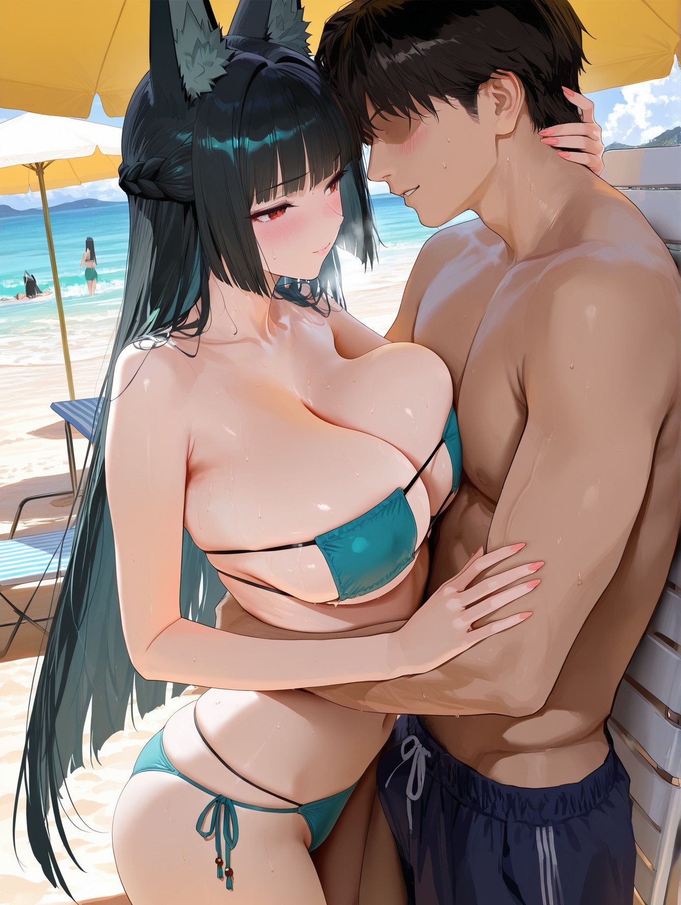 AI Generated Anime Girl - 绝区零 星见雅：湿身露穴 155P