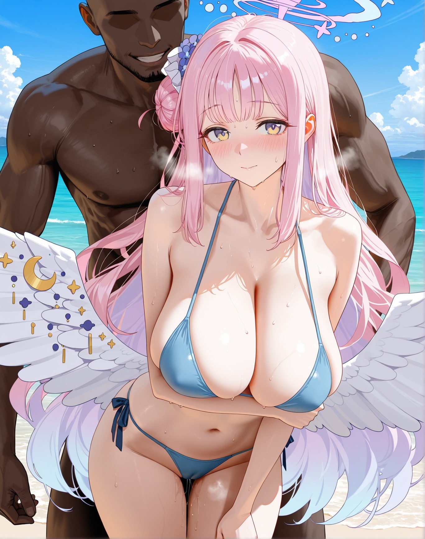AI Generated Anime Girl - 陌生地点NTR：泳装双马尾露穴 162P