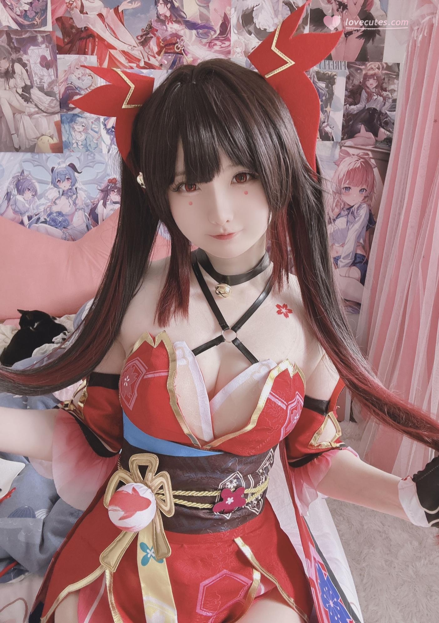 [cosplay] 习呆呆 - 崩坏：星穹铁道 花火：红衣露点大尺度还原 22P1V