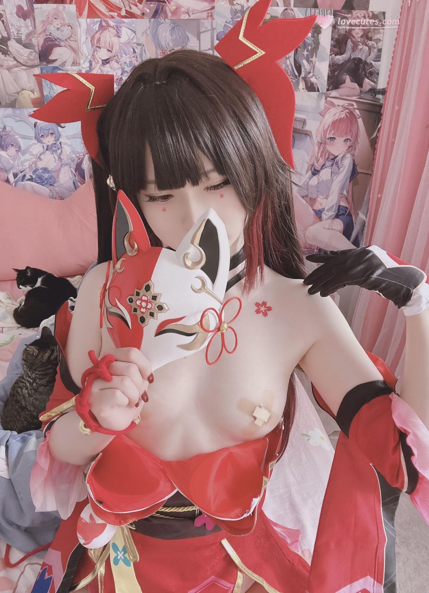 [Cosplay] Xi Daidai - Honkai: Star Rail Hanabi: Bold Red Dress Recreation 22P1V