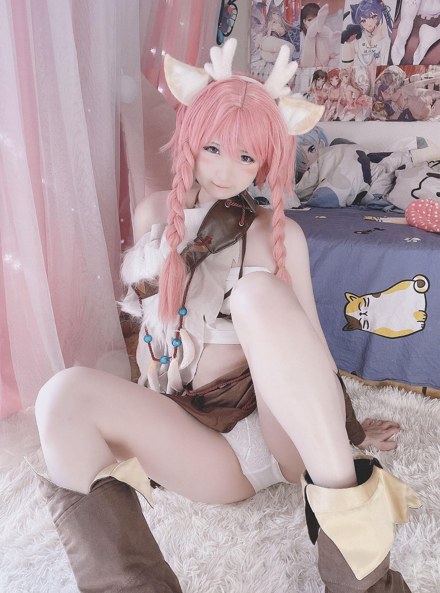 [cosplay] 习呆呆 - 瑶：粉发兽耳露点大尺度还原 23P1V