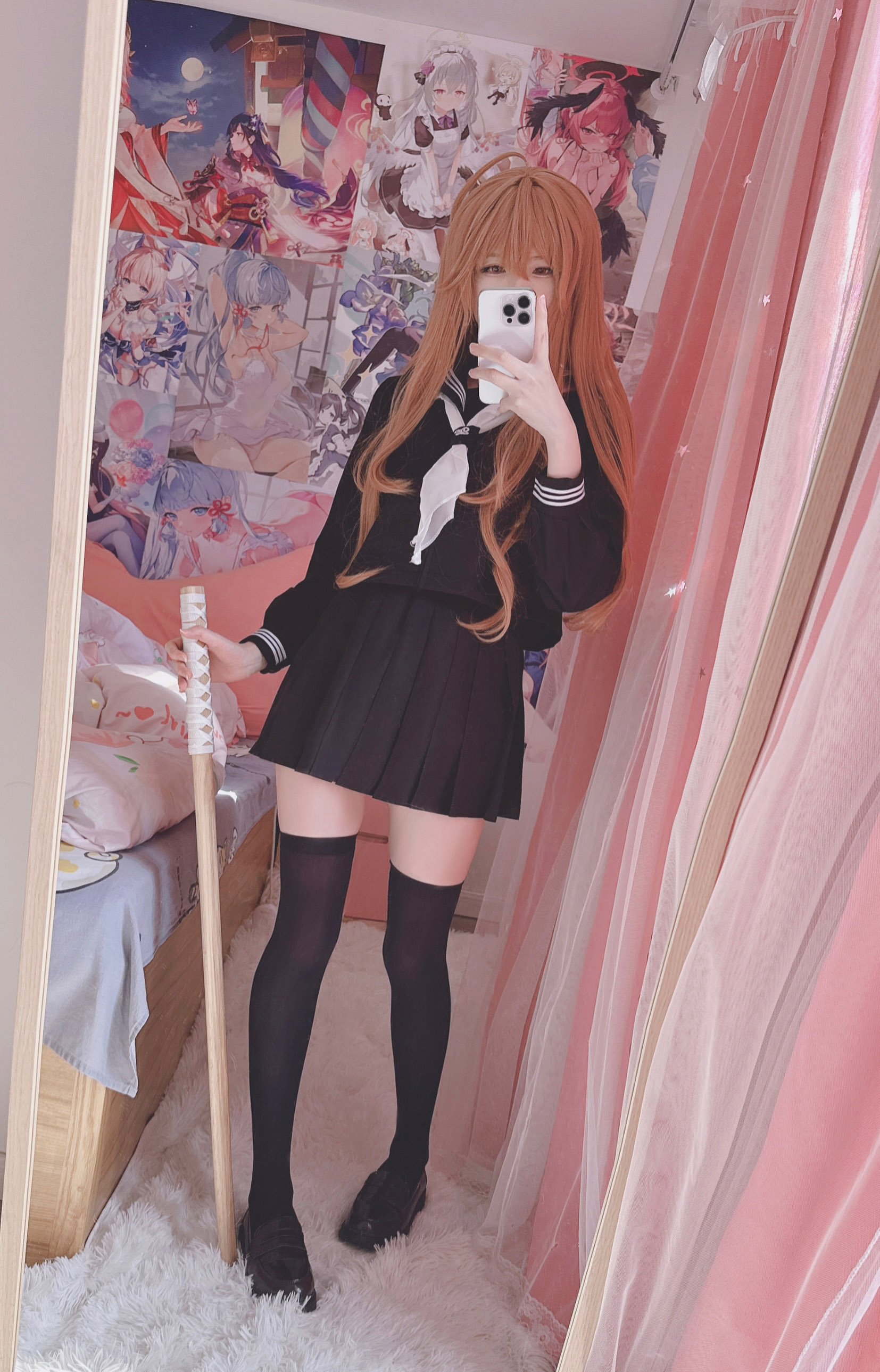 '[cosplay] H習 Đai Đai - Phùng Tùng Đại Hổ: Đồng phục tất đen lộ điểm tái hiện 20P1V'