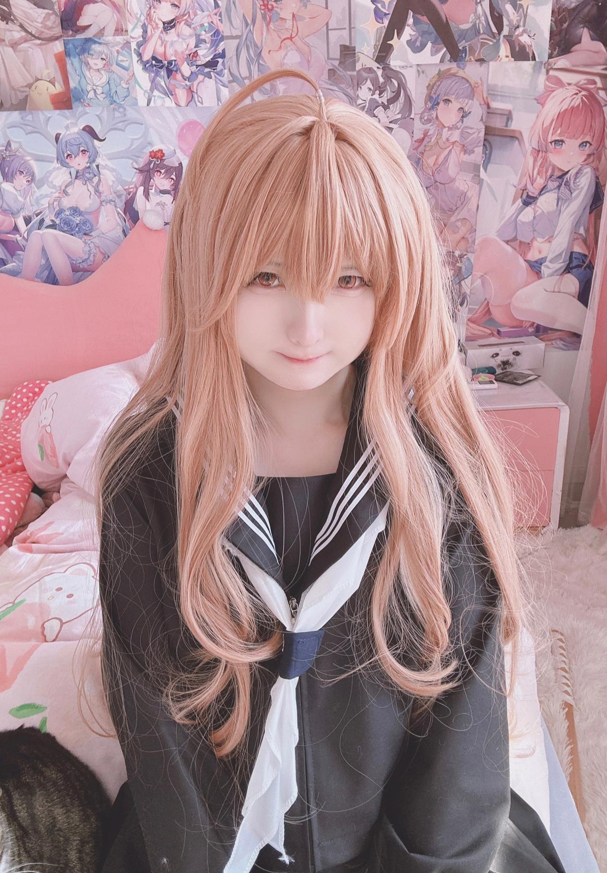 [Cosplay] Shy Daze - Taiga Aisaka: Bold Uniform and Black Stockings 20P1V