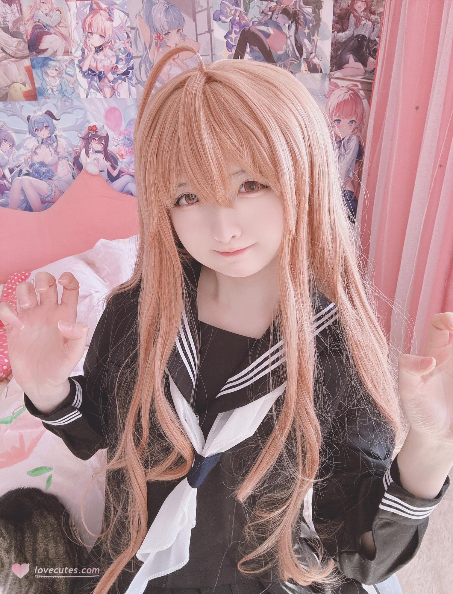 [Cosplay] Shy Daze - Taiga Aisaka: Bold Uniform and Black Stockings 20P1V