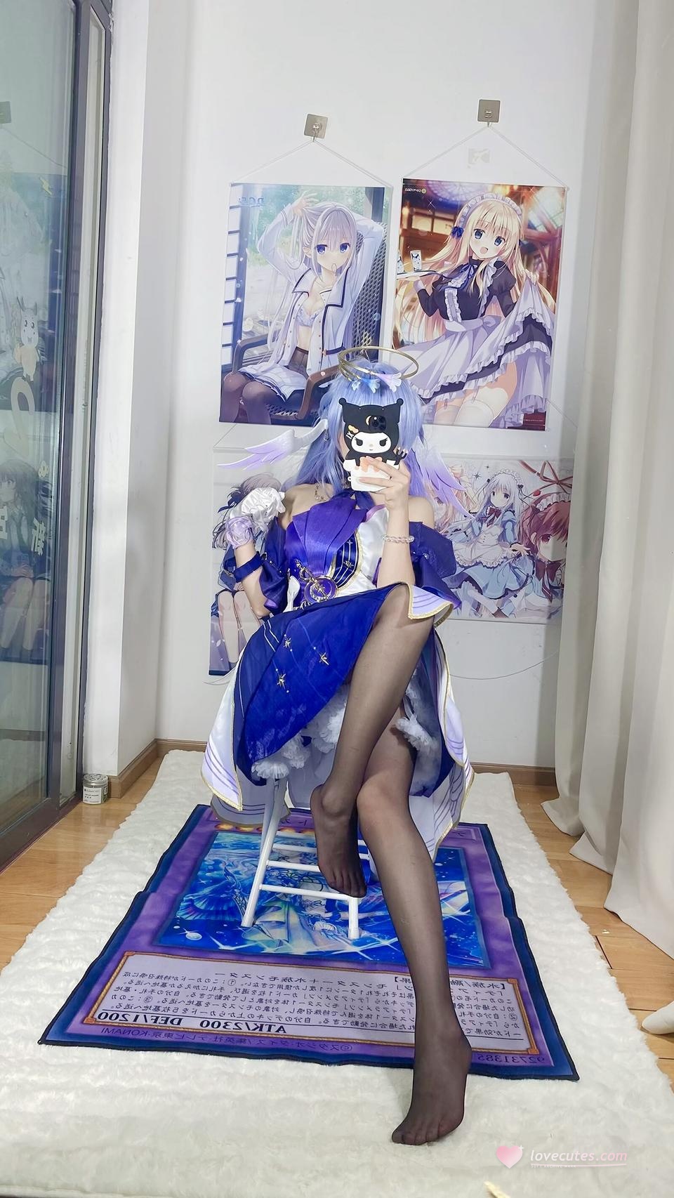 [คอสเพลย์] 白栎Shirly - 崩坏星穹铁道 รู้กวาง: ชุดกระโปรงสีม่วงขาวและขาเรียวสวย 40P6V
