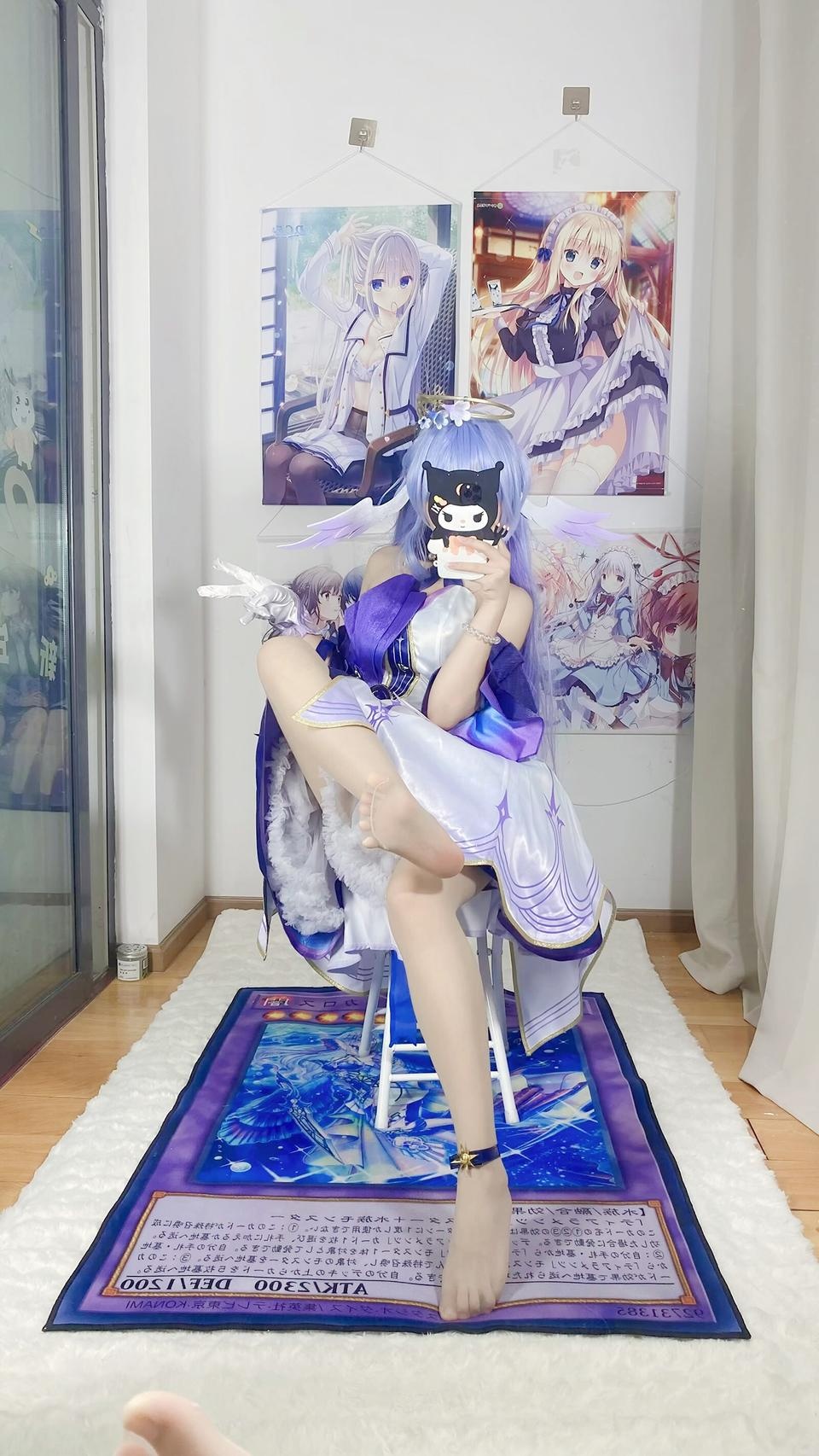 [คอสเพลย์] 白栎Shirly - 崩坏星穹铁道 รู้กวาง: ชุดกระโปรงสีม่วงขาวและขาเรียวสวย 40P6V