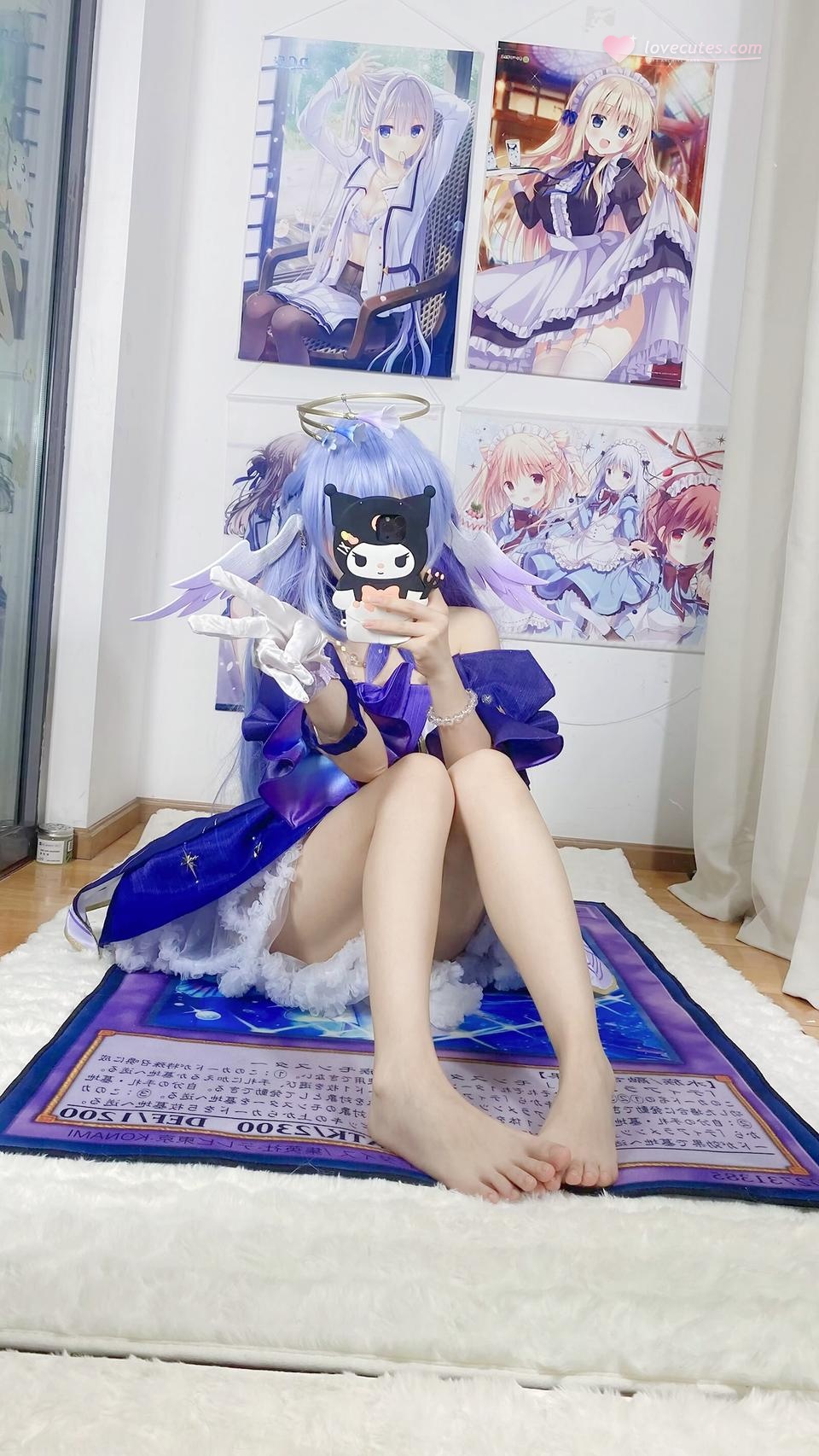 [คอสเพลย์] 白栎Shirly - 崩坏星穹铁道 รู้กวาง: ชุดกระโปรงสีม่วงขาวและขาเรียวสวย 40P6V