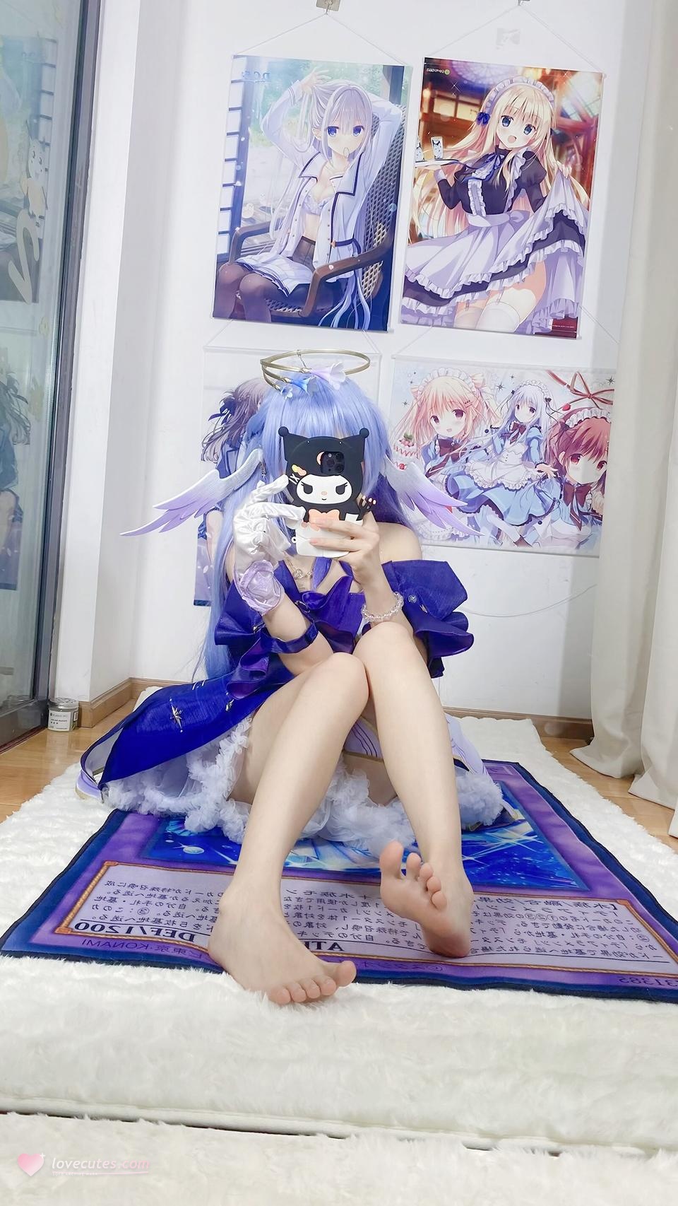 [คอสเพลย์] 白栎Shirly - 崩坏星穹铁道 รู้กวาง: ชุดกระโปรงสีม่วงขาวและขาเรียวสวย 40P6V
