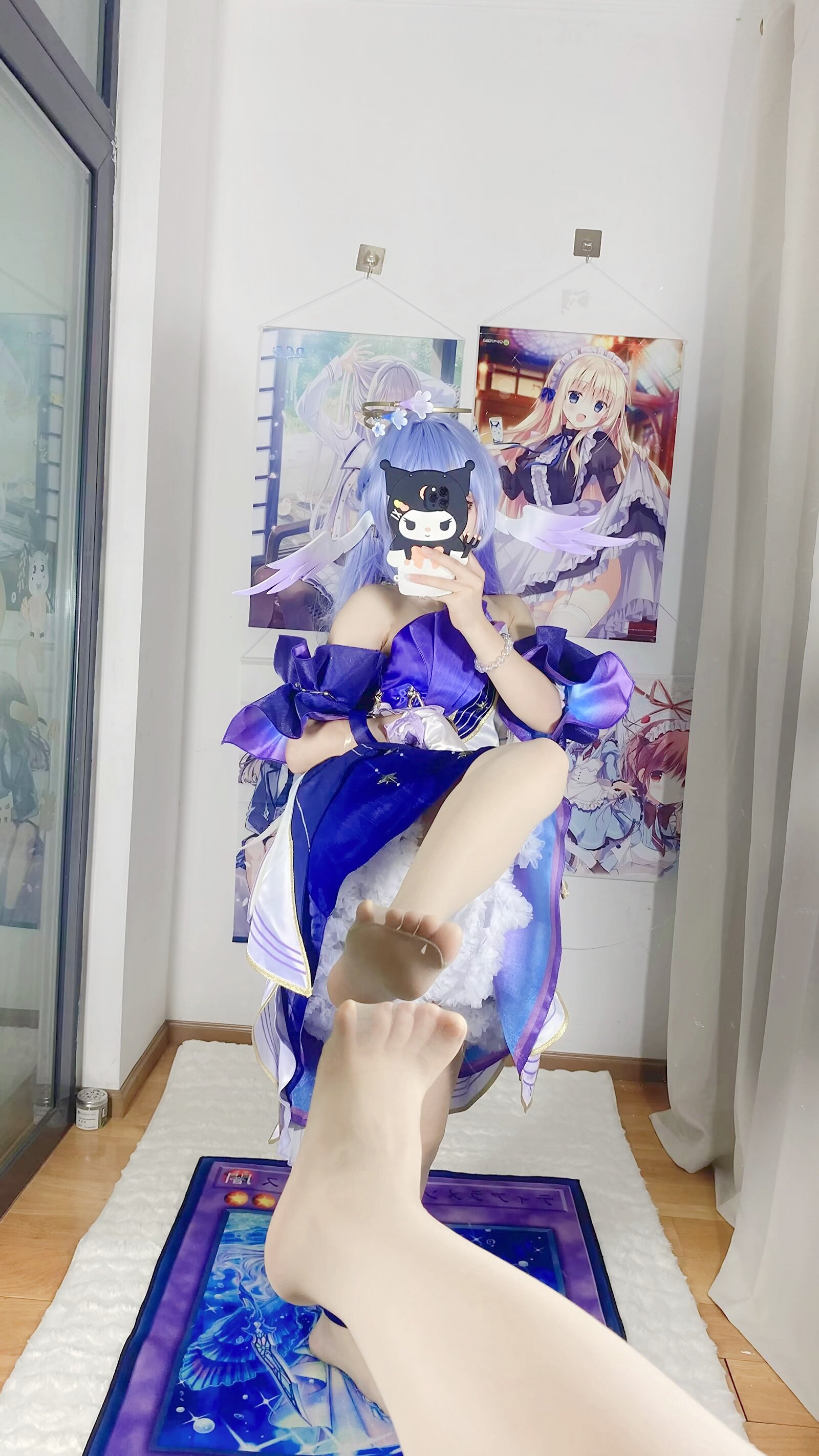 [คอสเพลย์] 白栎Shirly - 崩坏星穹铁道 รู้กวาง: ชุดกระโปรงสีม่วงขาวและขาเรียวสวย 40P6V