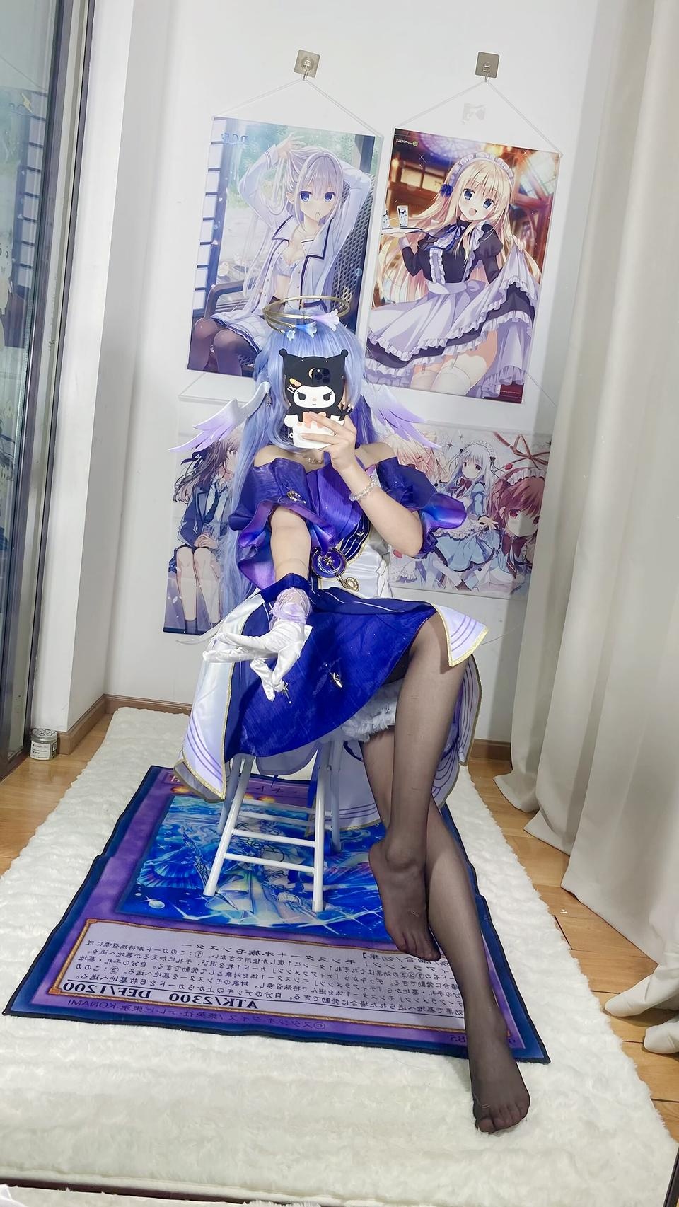 [คอสเพลย์] 白栎Shirly - 崩坏星穹铁道 รู้กวาง: ชุดกระโปรงสีม่วงขาวและขาเรียวสวย 40P6V