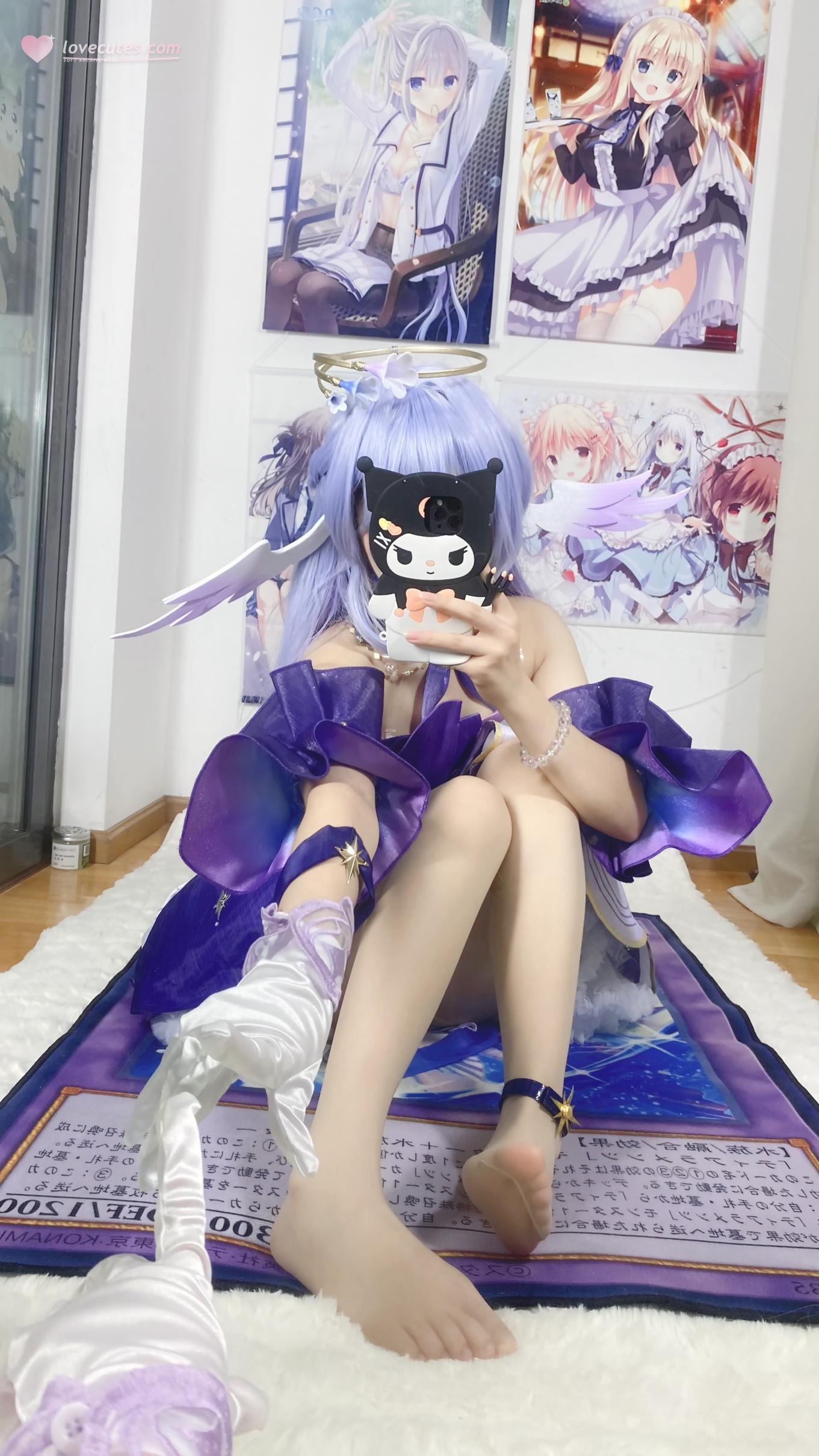 [คอสเพลย์] 白栎Shirly - 崩坏星穹铁道 รู้กวาง: ชุดกระโปรงสีม่วงขาวและขาเรียวสวย 40P6V