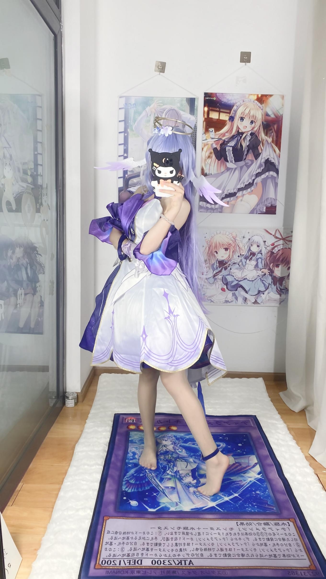 [คอสเพลย์] 白栎Shirly - 崩坏星穹铁道 รู้กวาง: ชุดกระโปรงสีม่วงขาวและขาเรียวสวย 40P6V