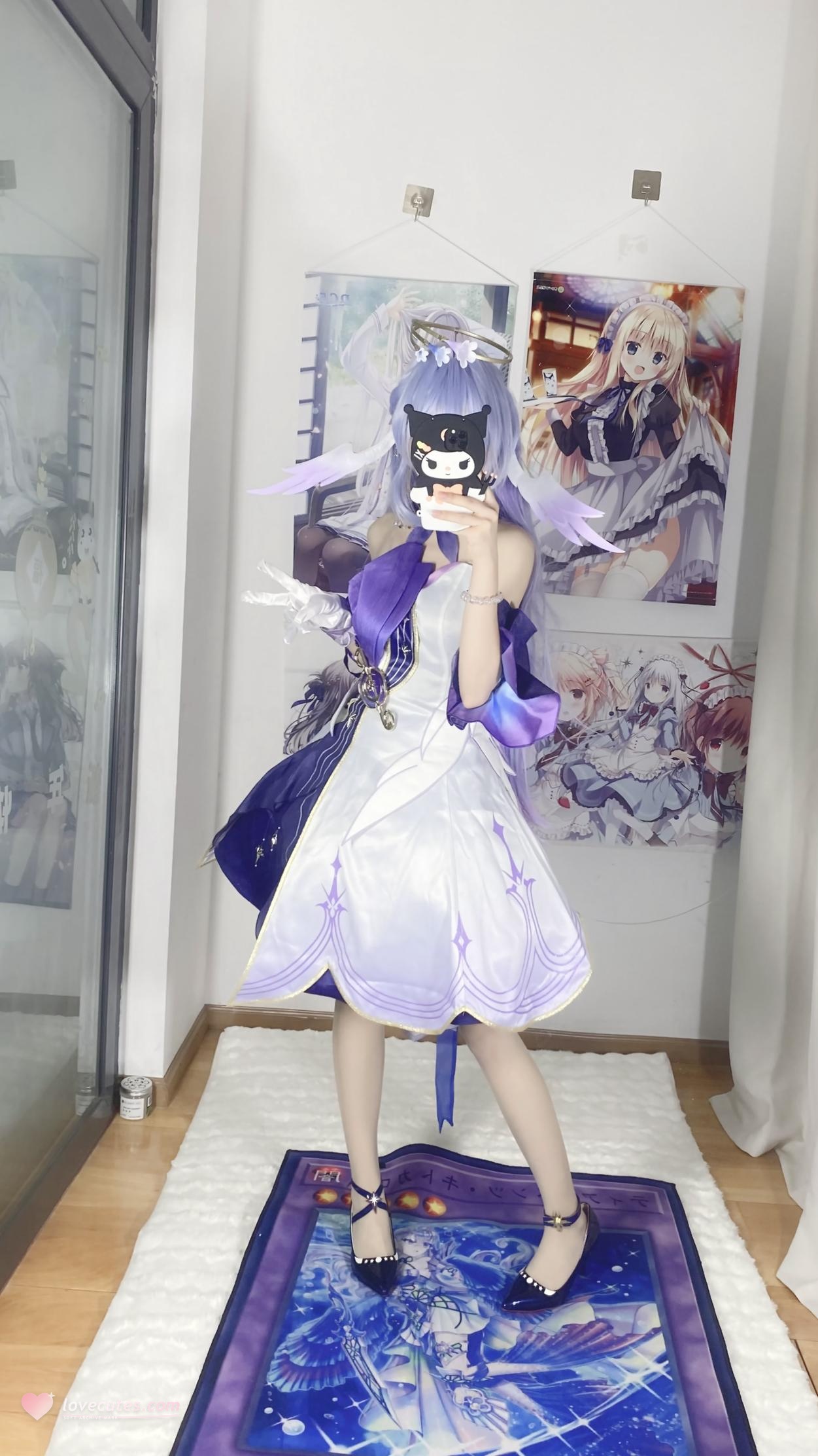 [คอสเพลย์] 白栎Shirly - 崩坏星穹铁道 รู้กวาง: ชุดกระโปรงสีม่วงขาวและขาเรียวสวย 40P6V