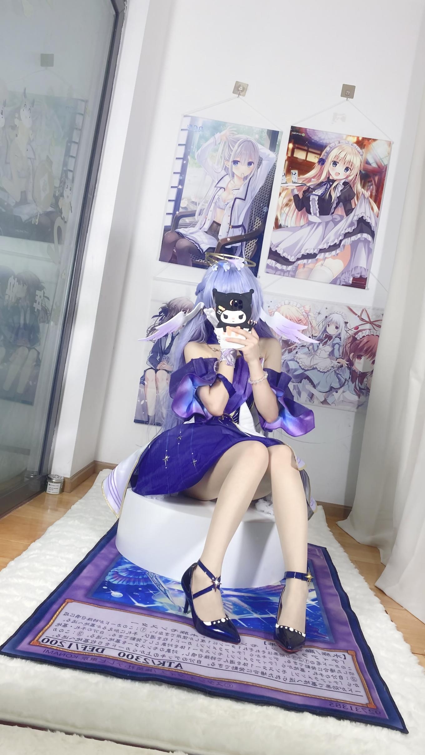 [คอสเพลย์] 白栎Shirly - 崩坏星穹铁道 รู้กวาง: ชุดกระโปรงสีม่วงขาวและขาเรียวสวย 40P6V