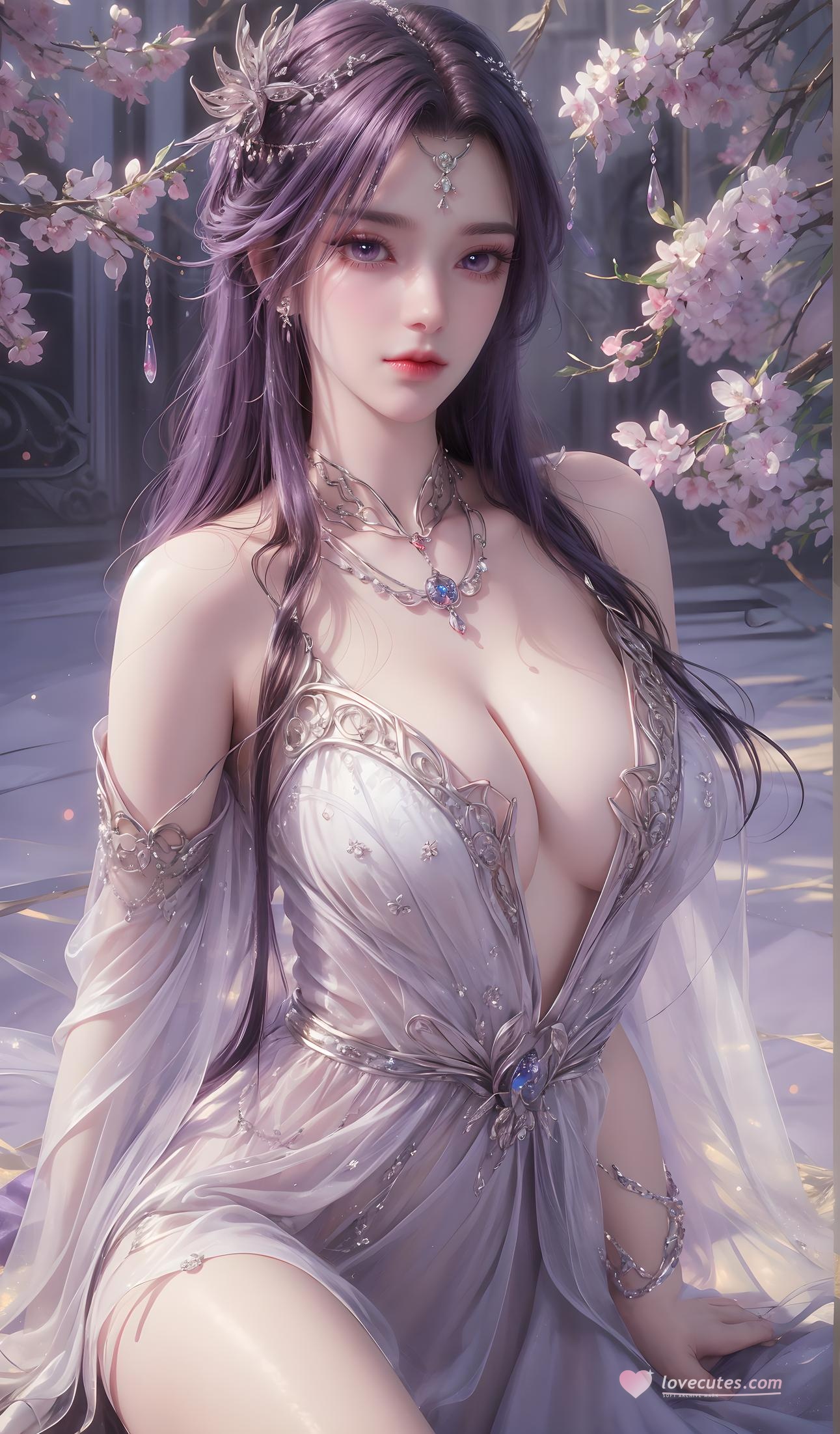 AI 生成的動漫女孩 - 雲曦：藍髮濕身巨乳曲線誘惑 79P