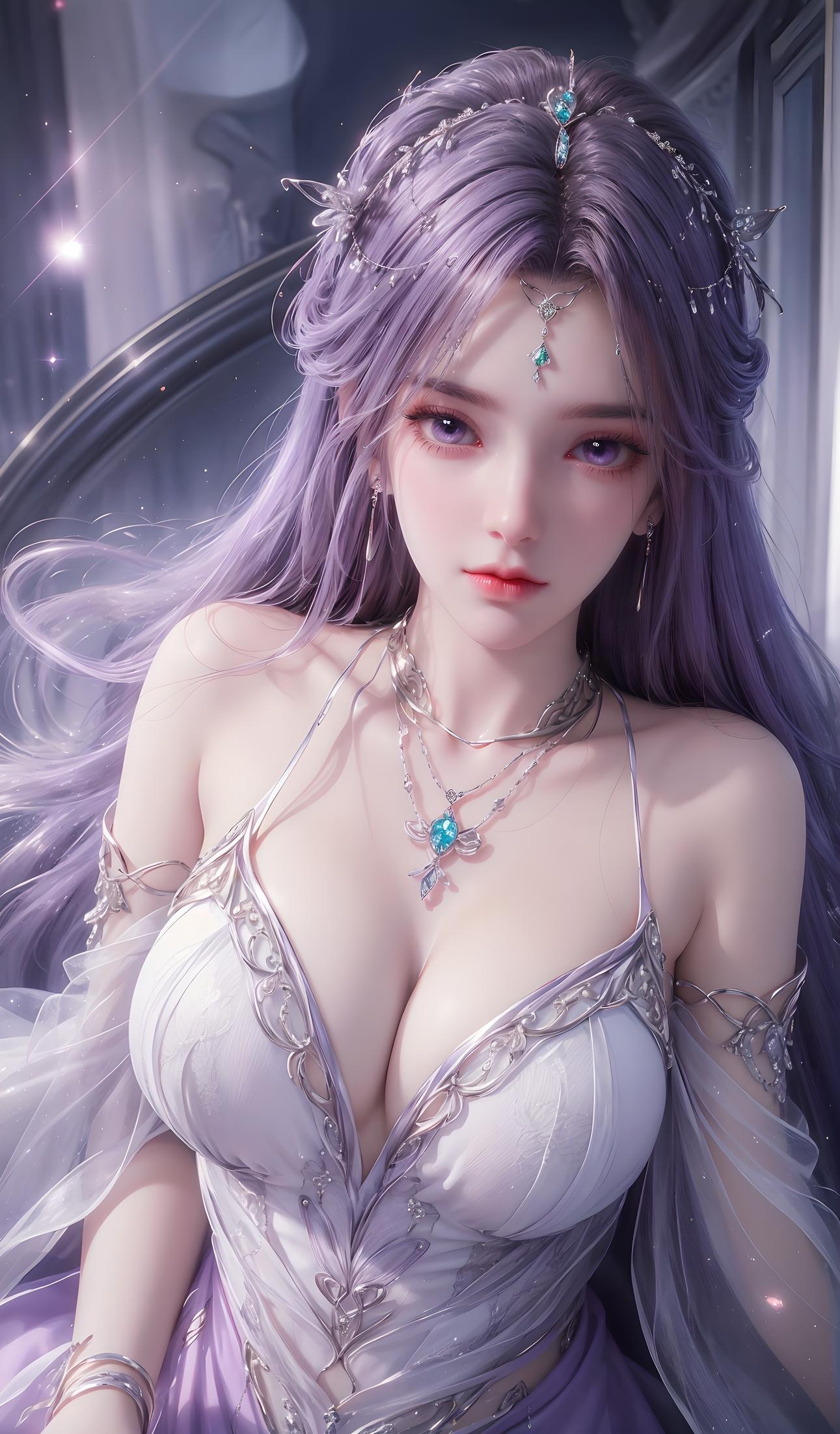 AI 生成的動漫女孩 - 雲曦：藍髮濕身巨乳曲線誘惑 79P