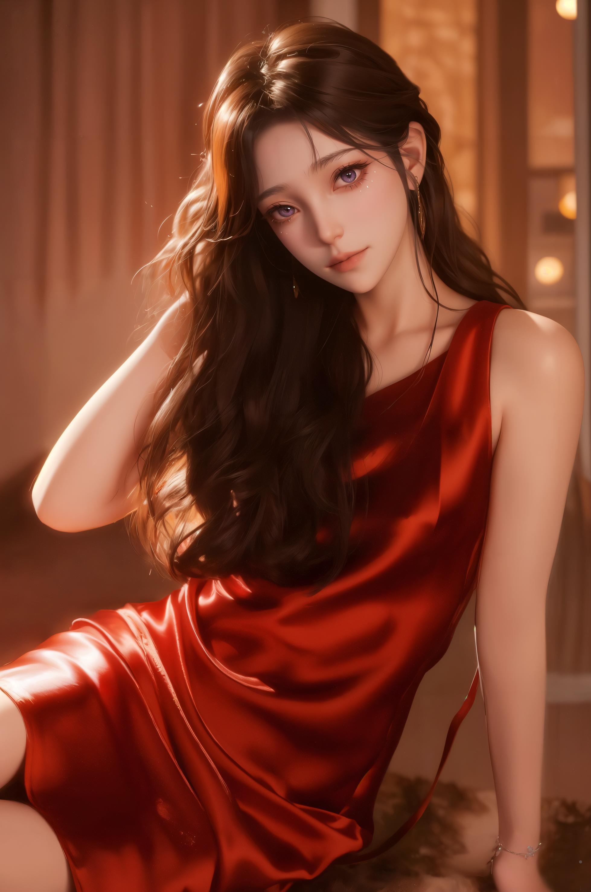 AI สร้างสาวอนิเมะ - 倪克斯：ชุดชั้นในลูกไม้สีดำและเรียวขาเซ็กซี่ 32P