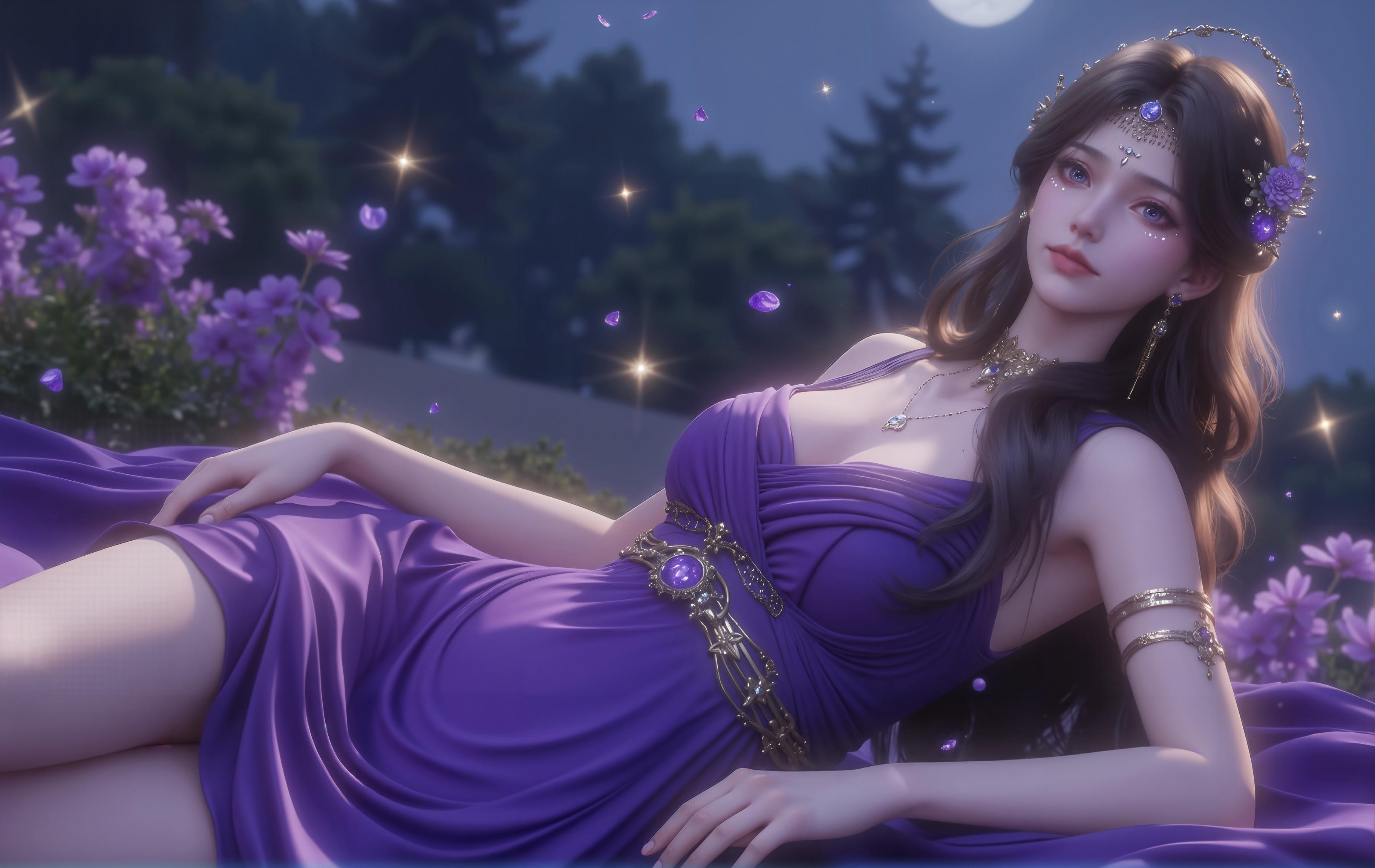 AI Generated Anime Girl - 倪克斯：黑丝蕾丝内衣美腿诱惑 32P
