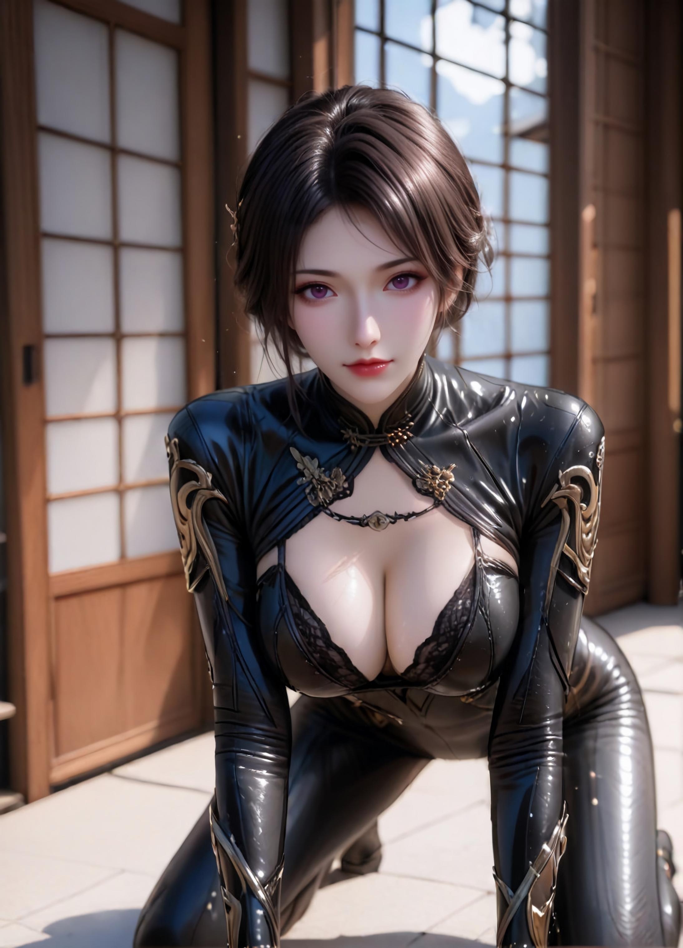 AI สร้างอนิเมะสาว - 斗罗大陆 朱竹云: ถุงน่องดำแน่นเปรี๊ยะเปียกโชก 105P