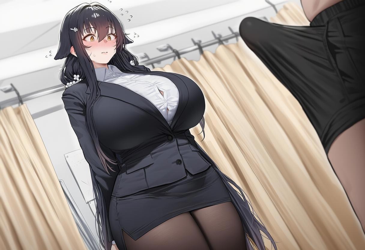 AI Generated Anime Girl - Pixiv 光怪陆离 Vol.1：巨乳黑丝护士海滩混合大尺度 126P