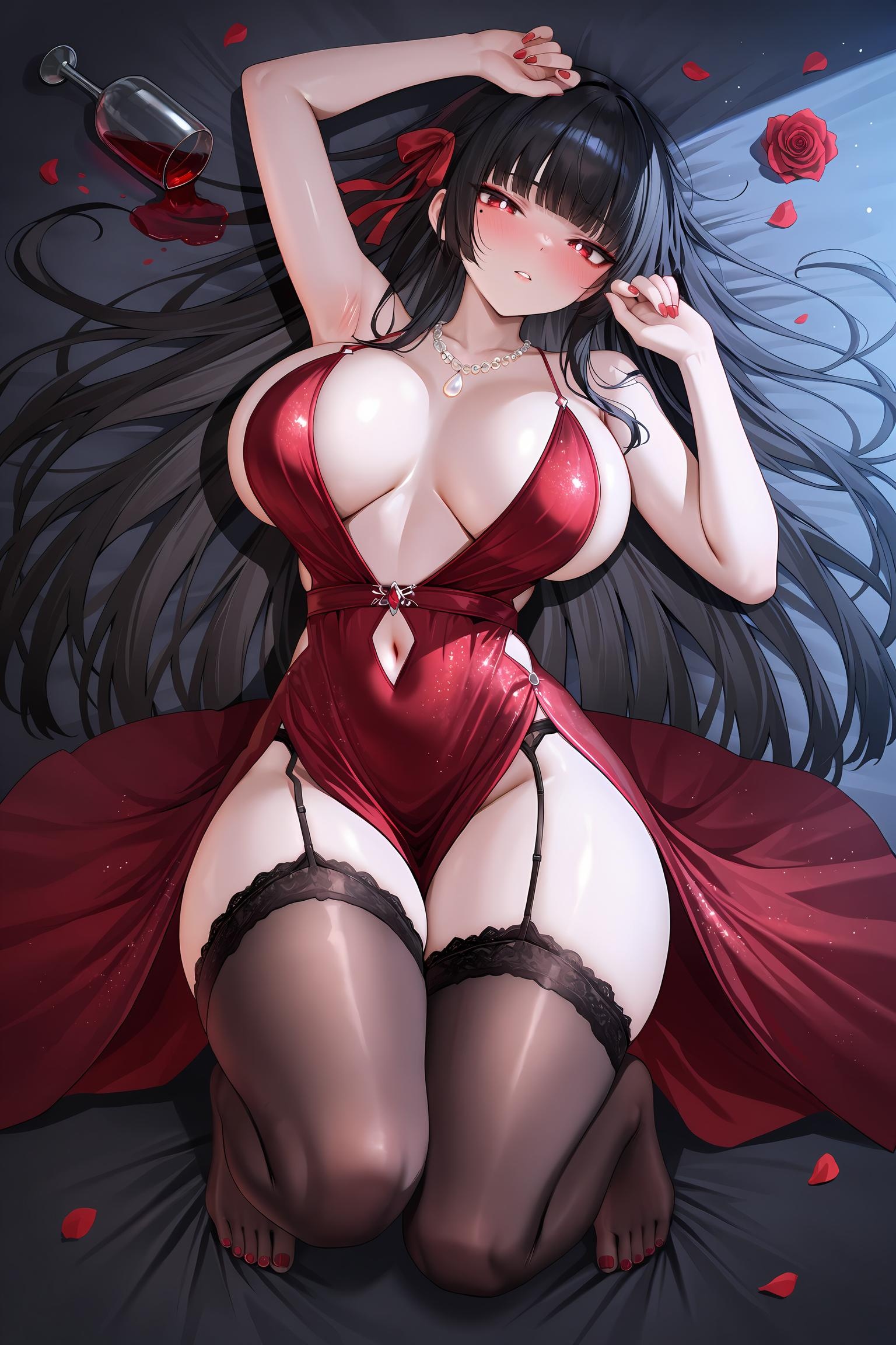 AI Generated Anime Girl - Pixiv 光怪陆离 Vol.4：巨乳黑丝护士海滩混合大尺度 127P