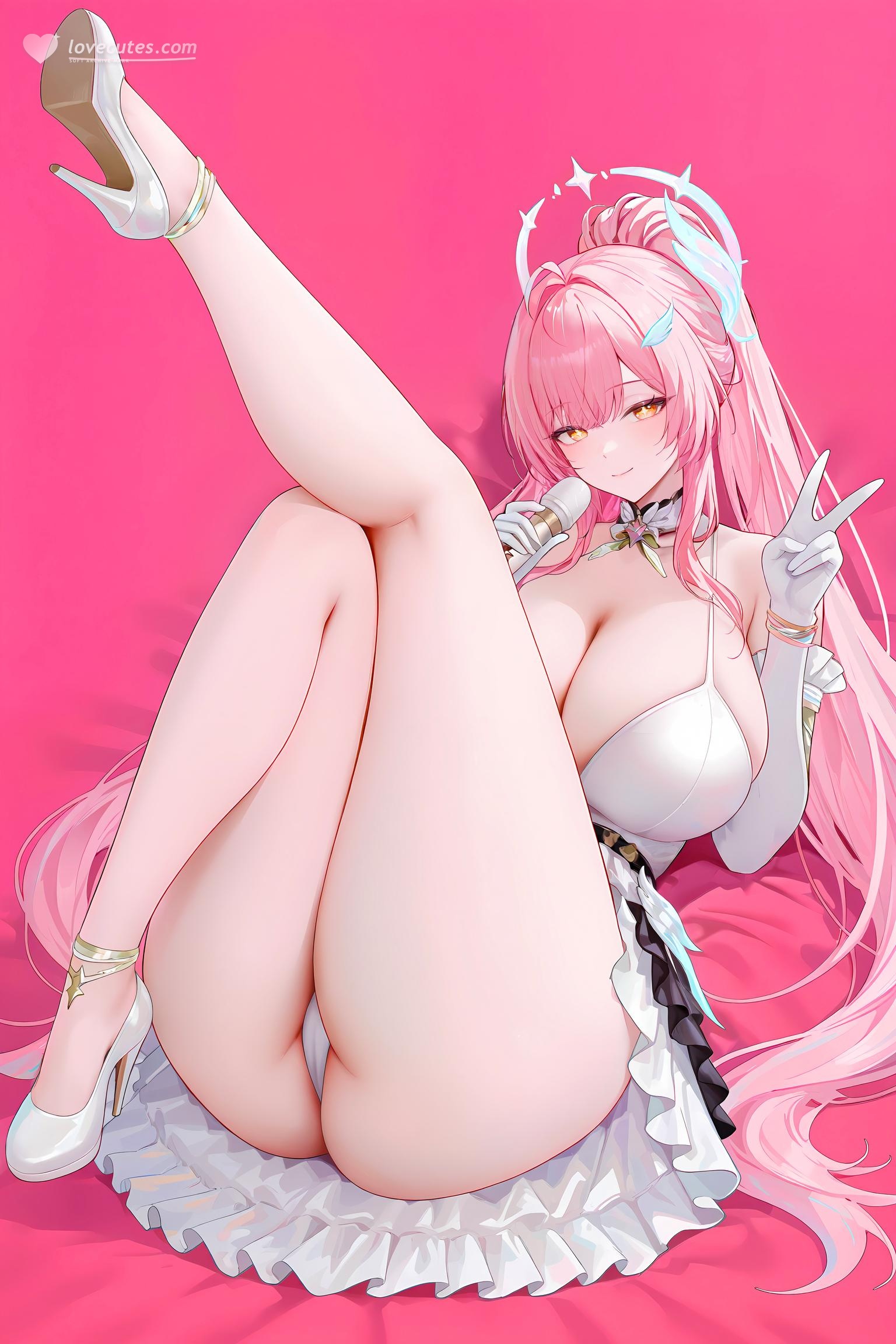 AI Generated Anime Girl - Pixiv Fantastical Vol. 5: Busty Black Stocking Nurse Beach Mix 128P