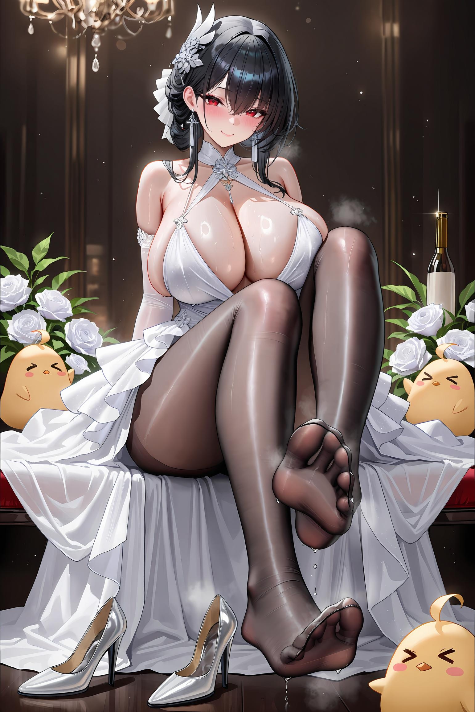 AI สร้างสาวอนิเมะ - Pixiv 光怪陆离 เล่ม 5: พยาบาลบิ๊กบึ้มใส่ถุงน่องดำบนชายหาด 128P
