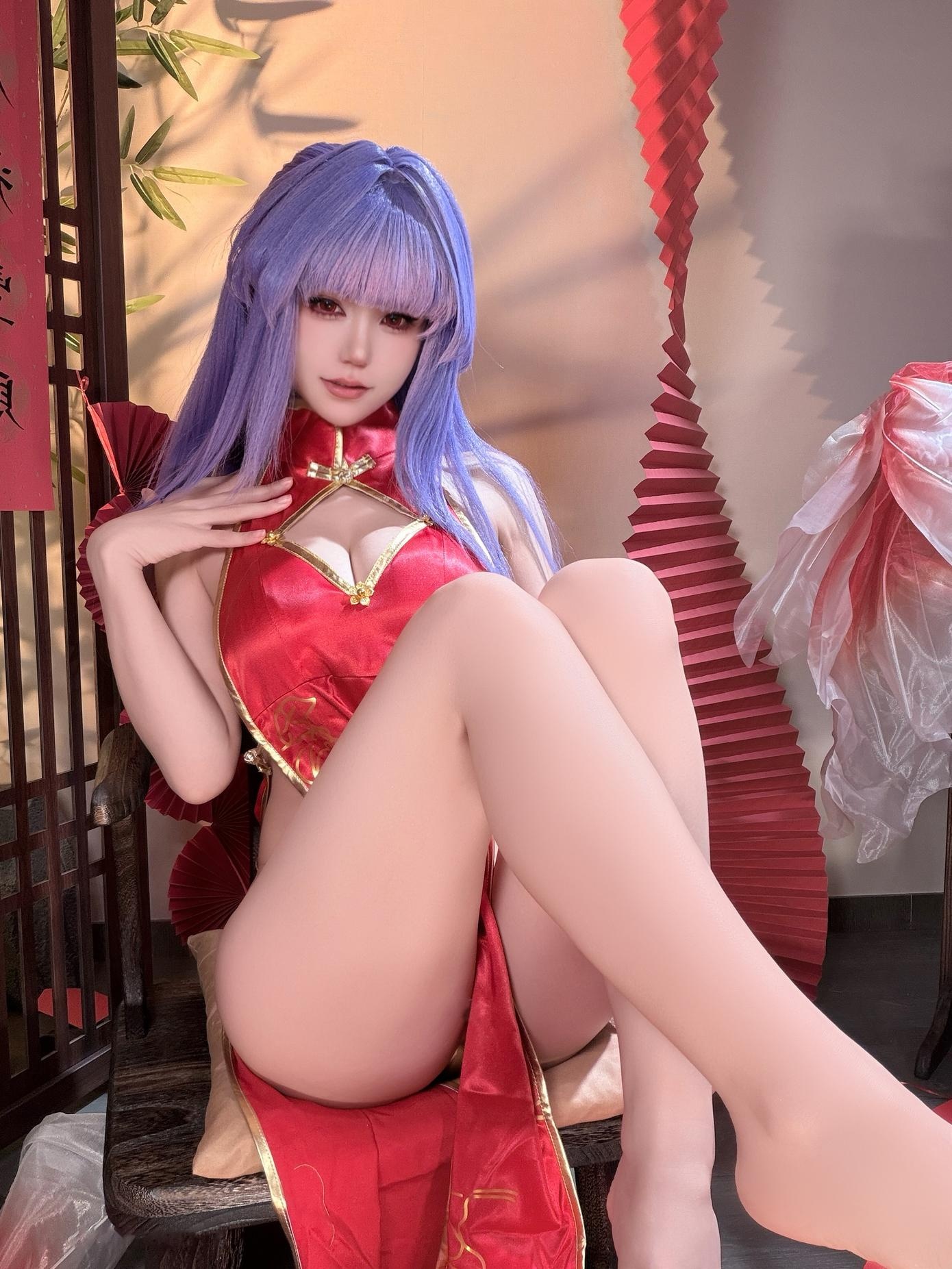 '[私房] 小仓千代w -萌姬2：Đầm đỏ quyến rũ và vòng 3 gợi cảm 29P'