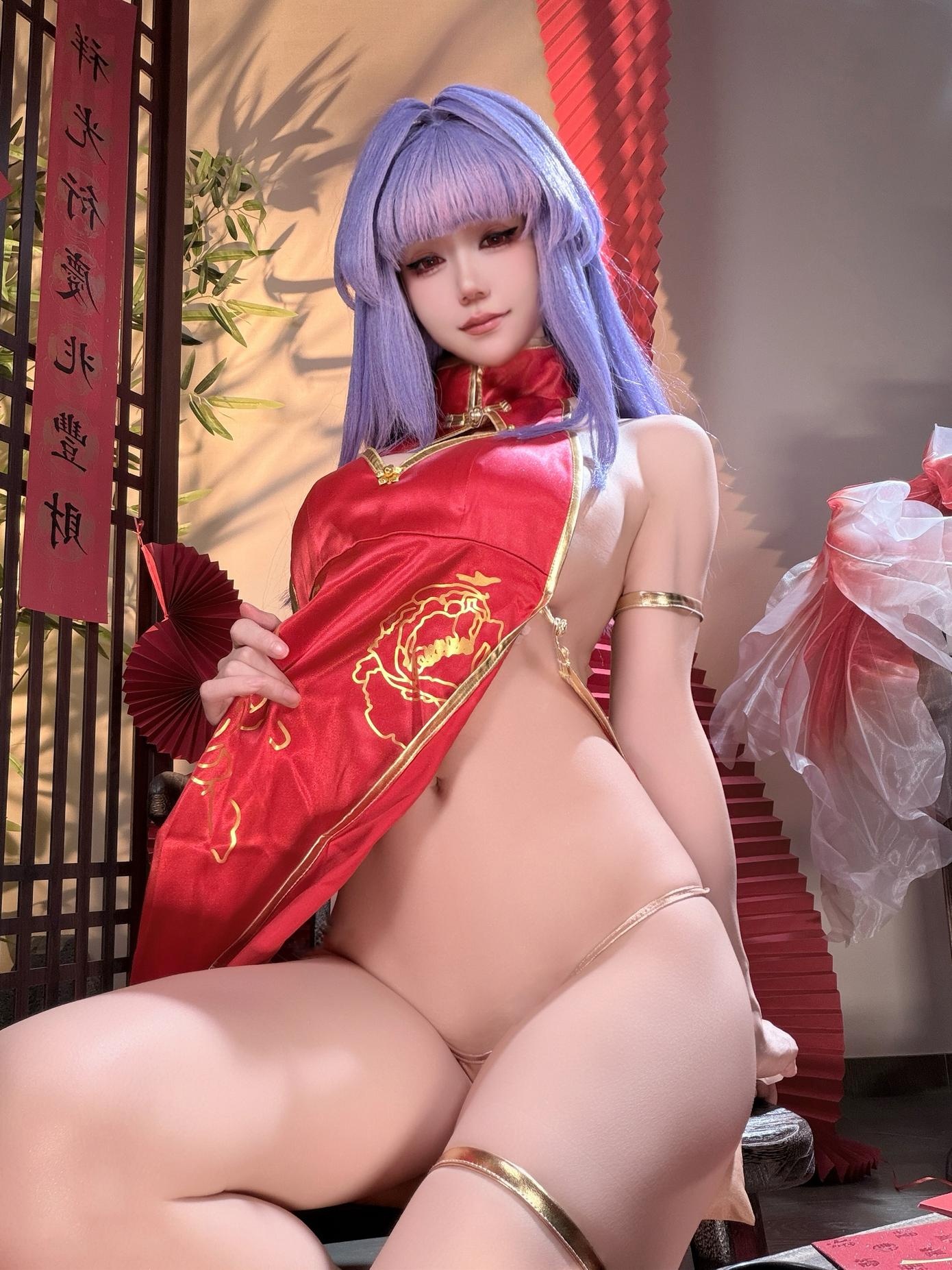 '[私房] 小仓千代w -萌姬2：Đầm đỏ quyến rũ và vòng 3 gợi cảm 29P'