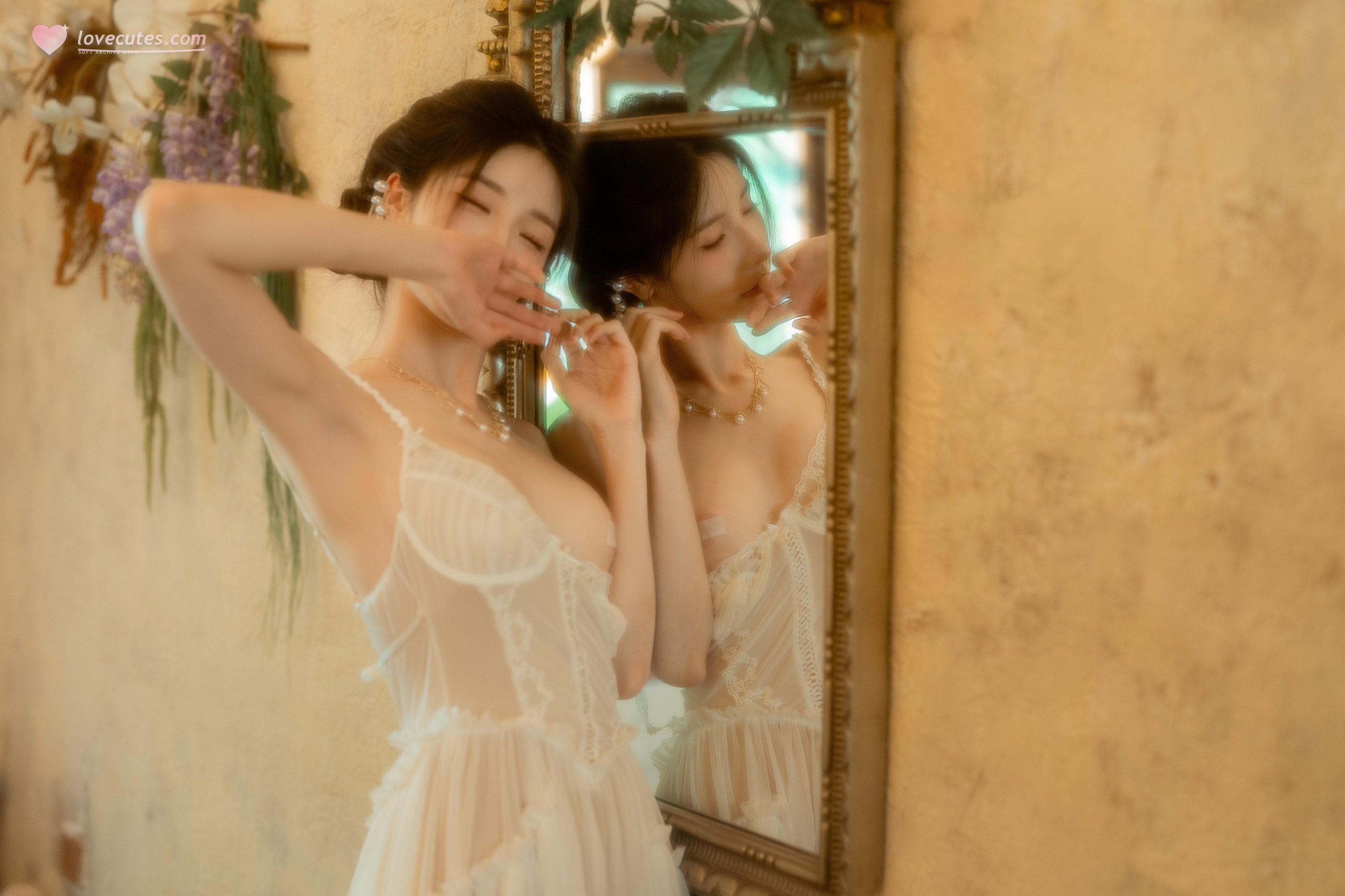 [私房] 橙子喵酱 - 橙子小白裙：白裙蕾丝内衣美腿私房 50P