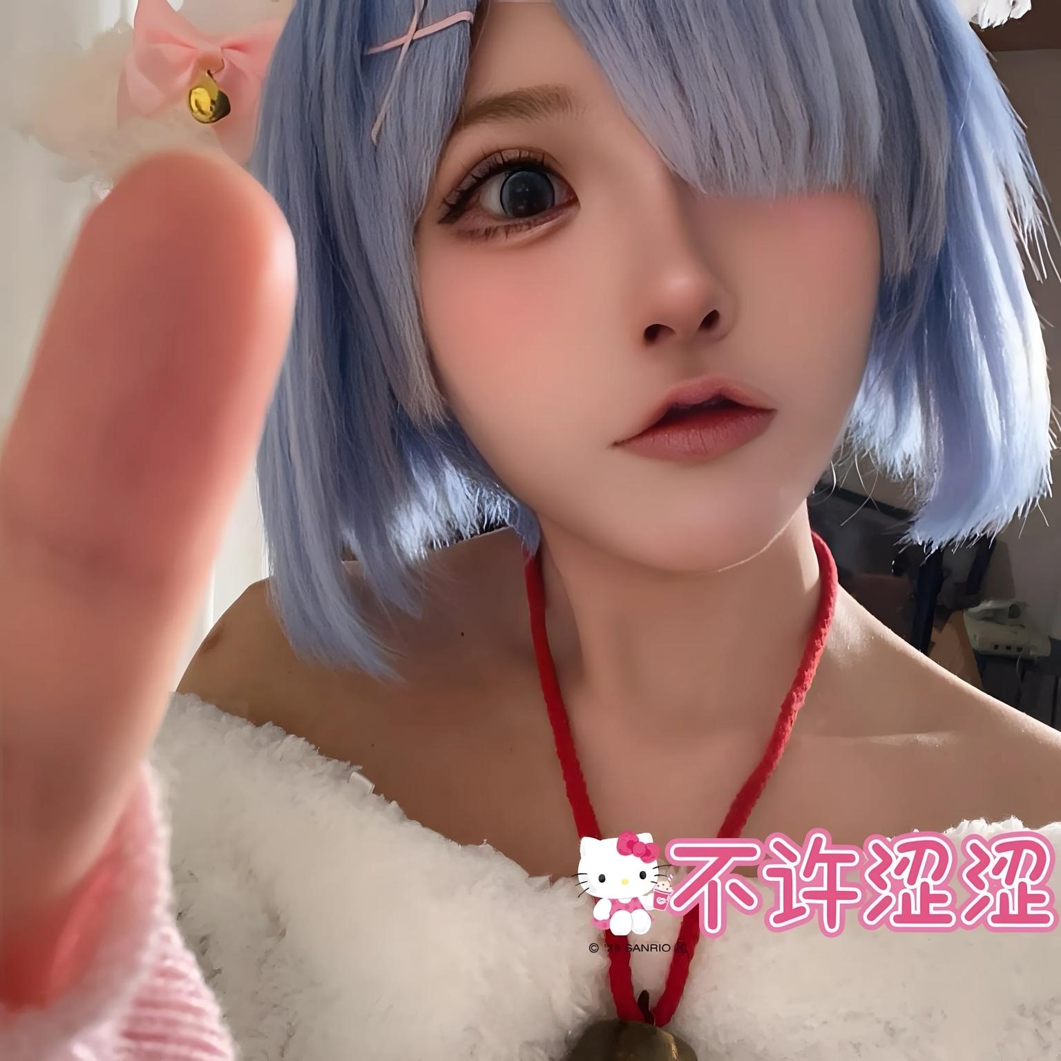 [私房] CatDemon喵崽 - 主人を待つ小羊：ウサ耳短裙と美脚の魅力 95P21V