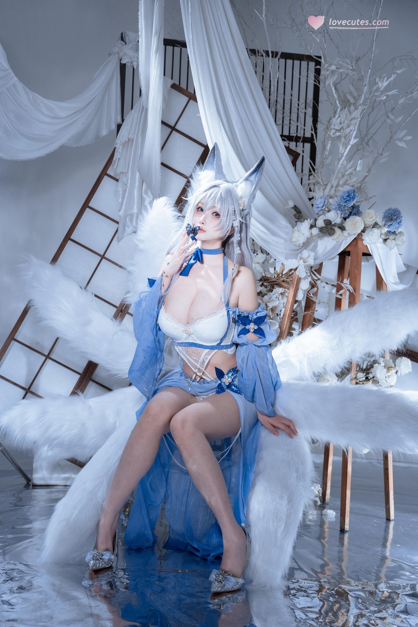 '[cosplay] rioko凉凉子 - 信浓水夏: Tai cáo trắng xanh, ngực đẹp, chân dài - 37P'