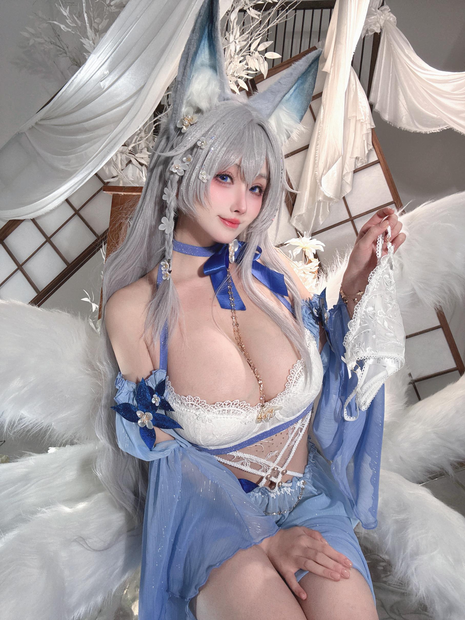 '[cosplay] rioko凉凉子 - 信浓水夏: Tai cáo trắng xanh, ngực đẹp, chân dài - 37P'