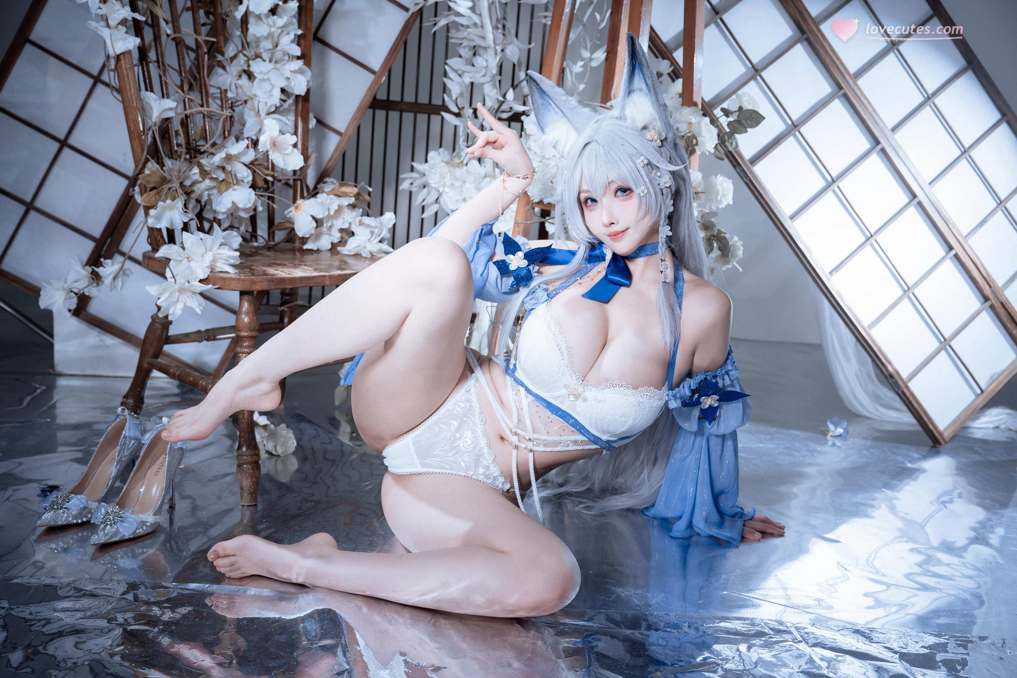 '[cosplay] rioko凉凉子 - 信浓水夏: Tai cáo trắng xanh, ngực đẹp, chân dài - 37P'